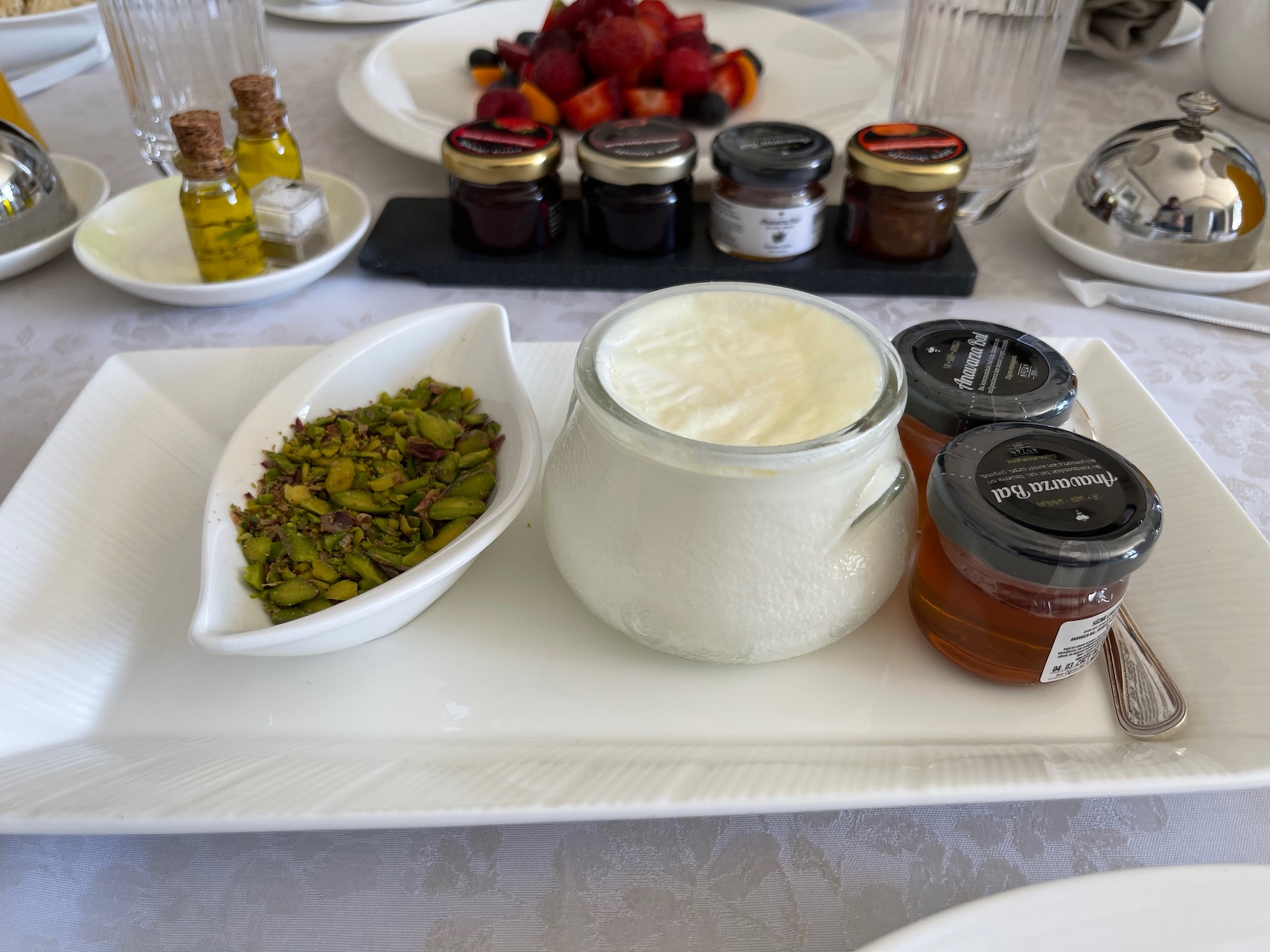 a plate with food on it