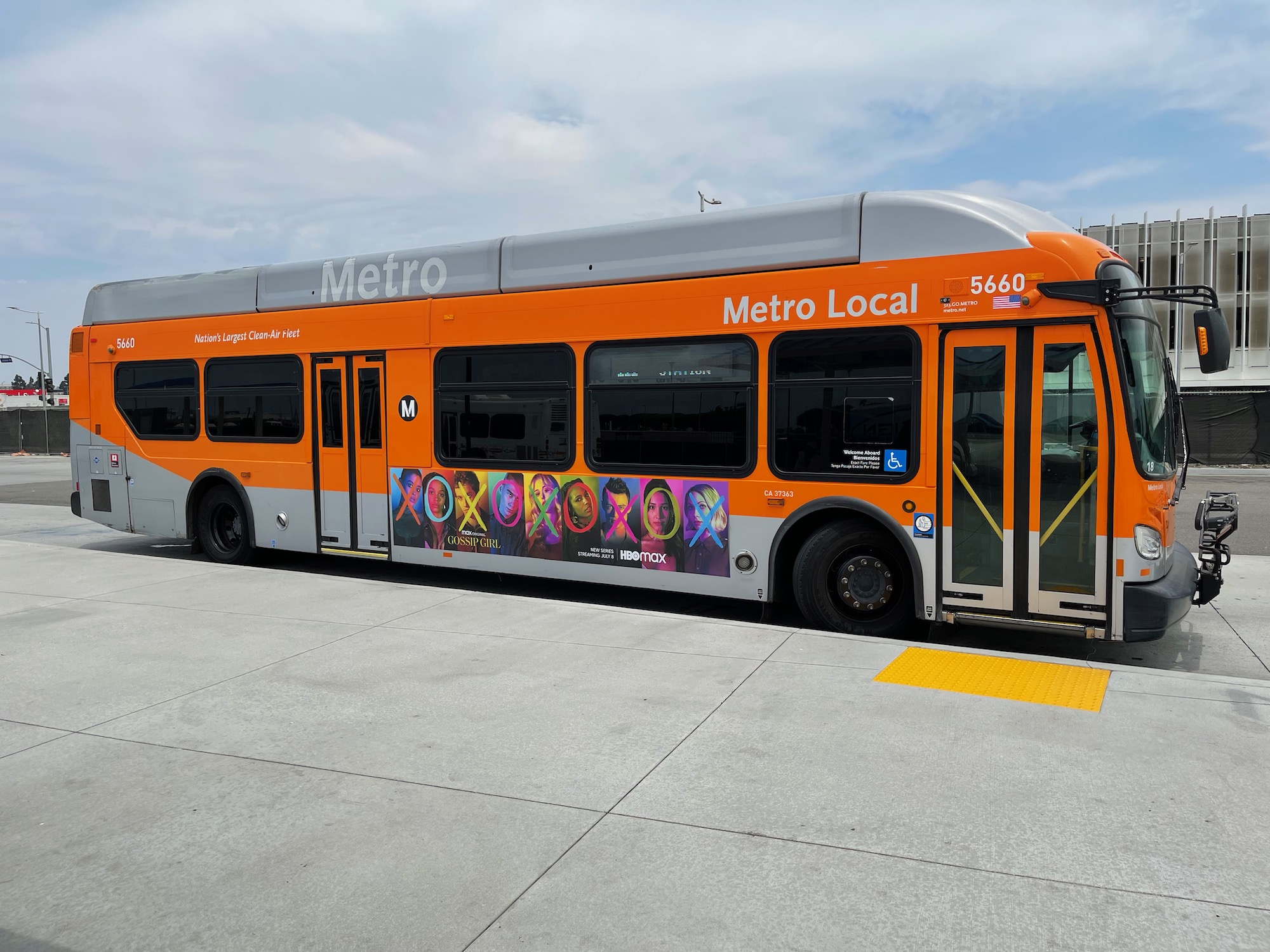 a bus parked in a parking lot