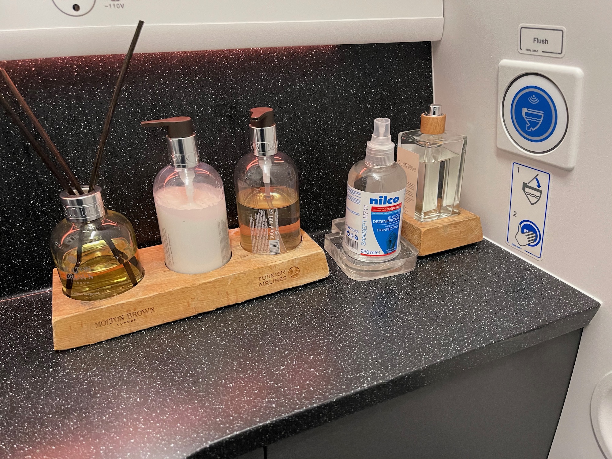 a group of bottles on a counter