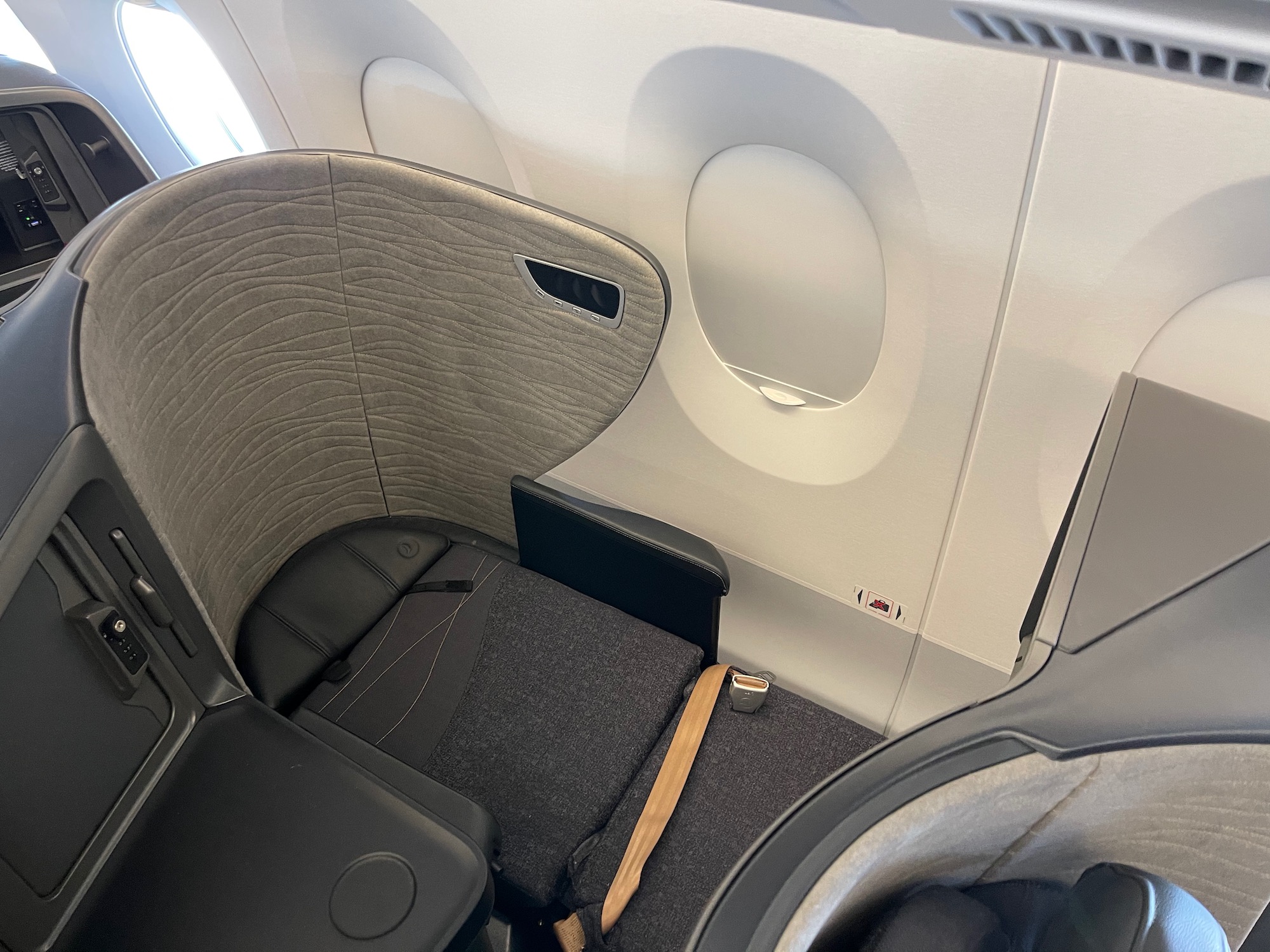 a seat in an airplane