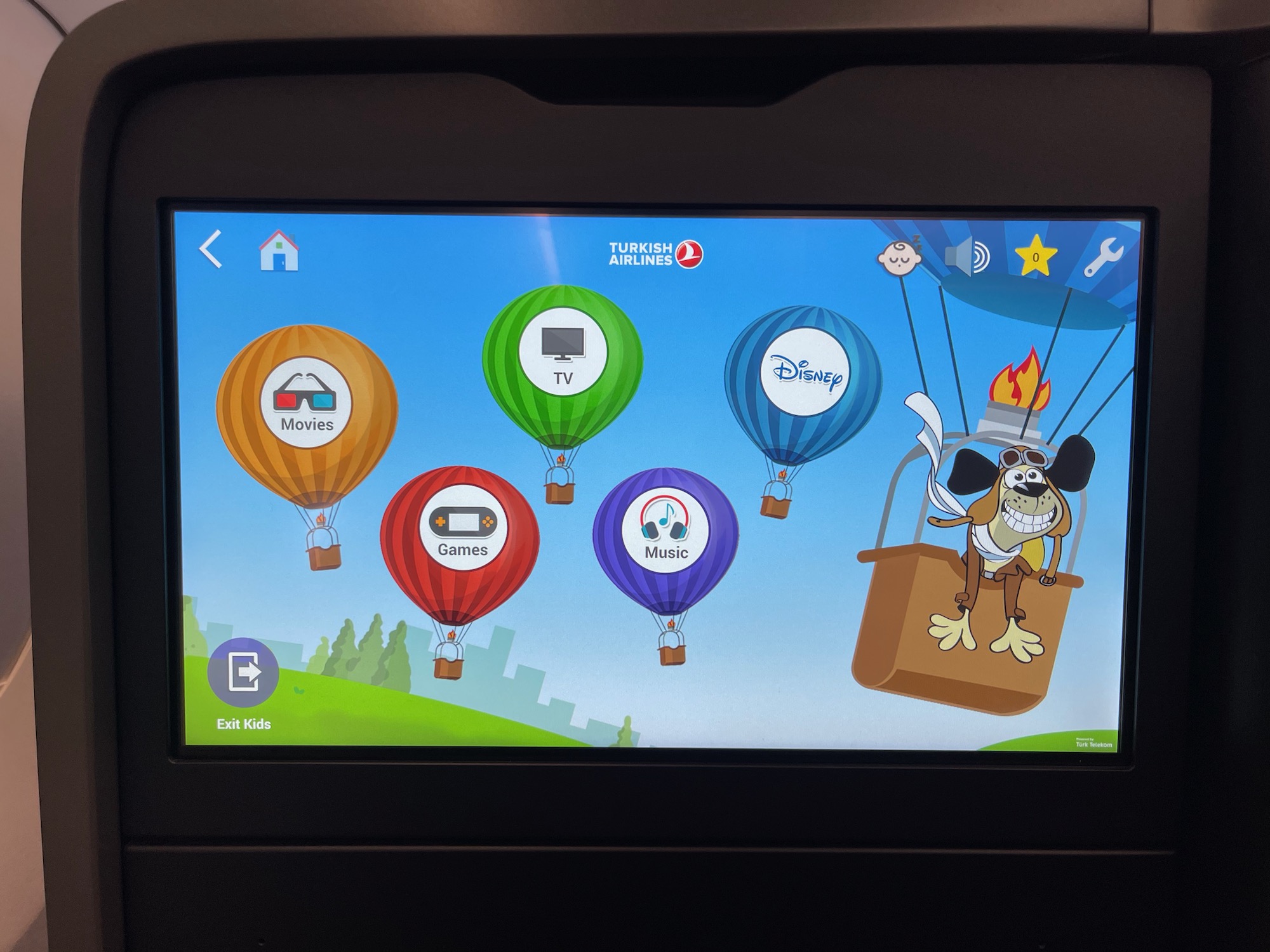 a screen with cartoon characters on it