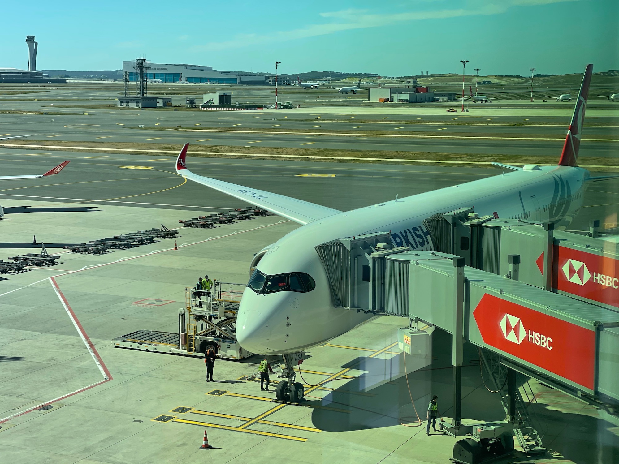 an airplane on the runway