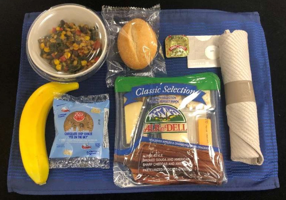 a food items on a mat