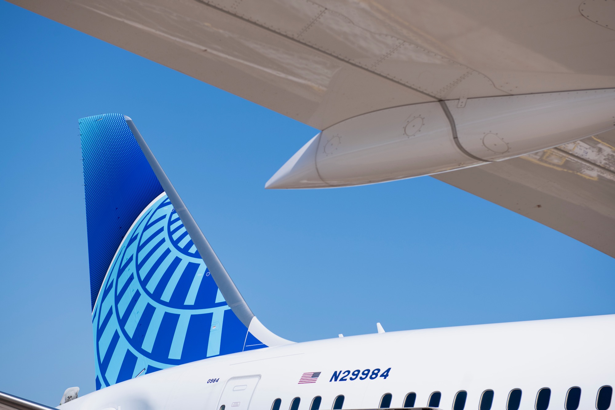 the wing of an airplane