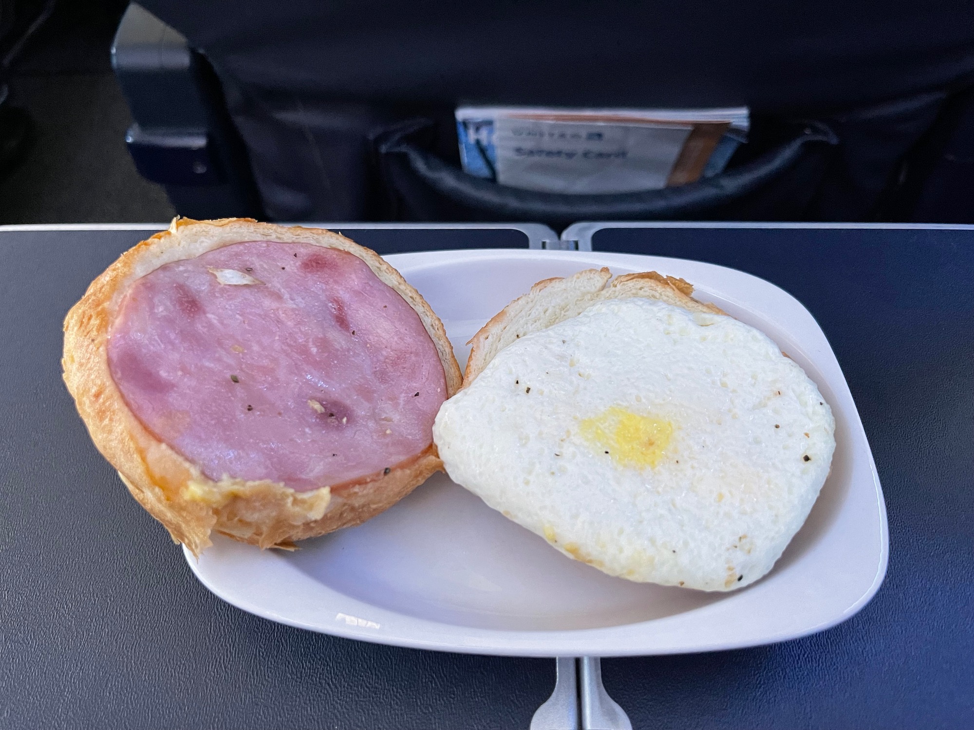 a plate of food on a tray