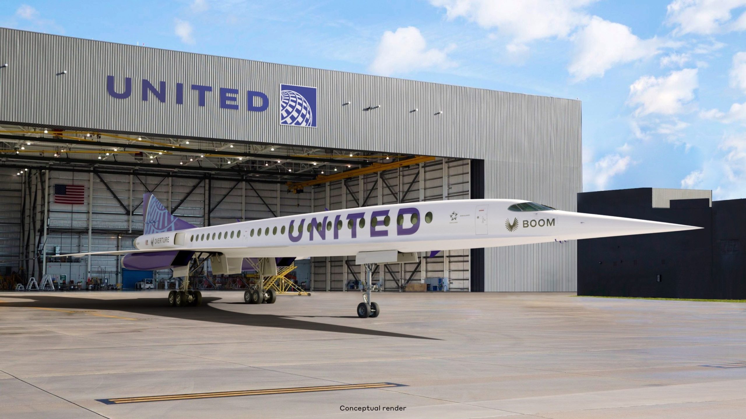 a plane in a hangar