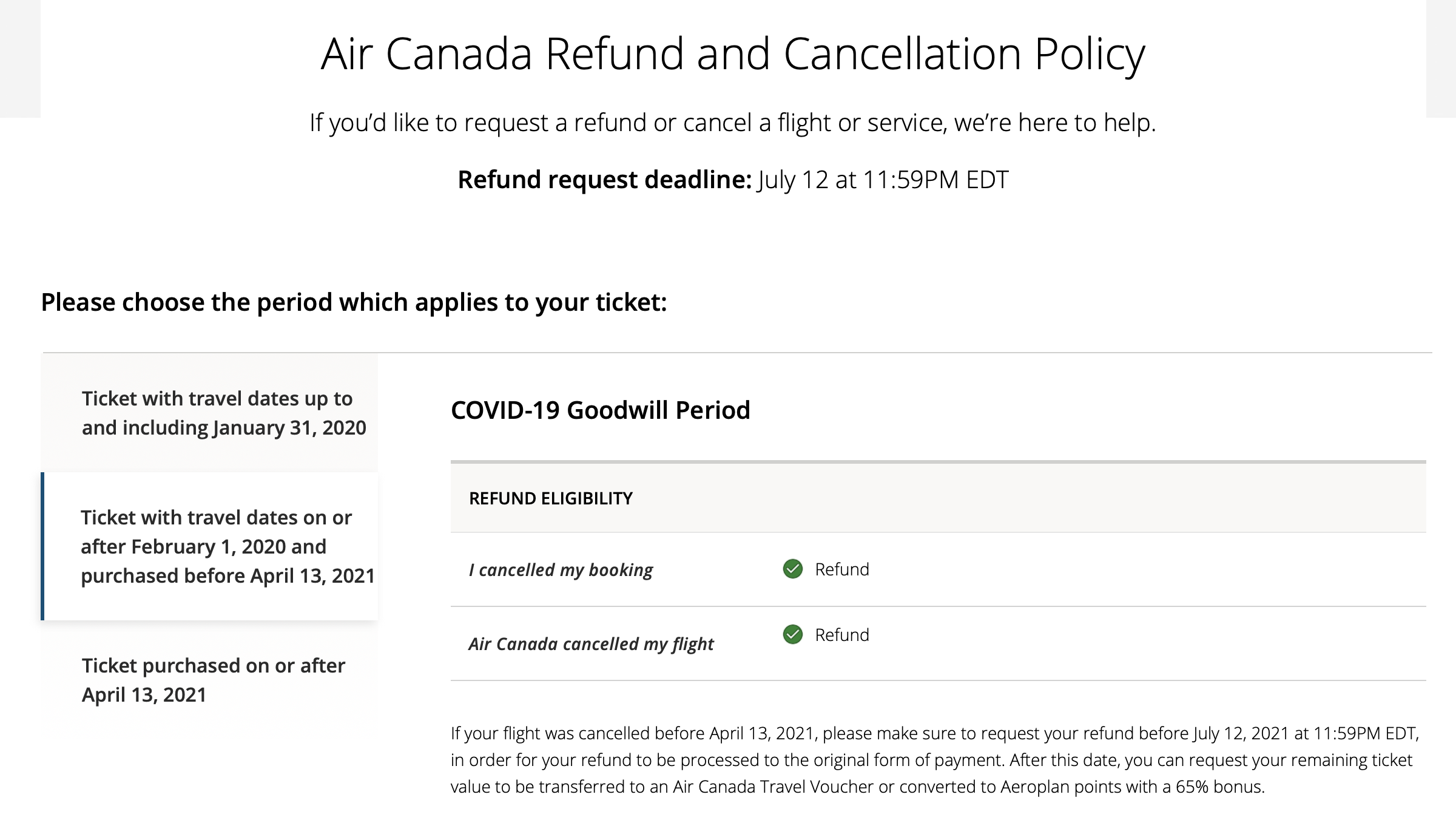 Warning Air Canada Refund Request Deadline Is Approaching Live And 