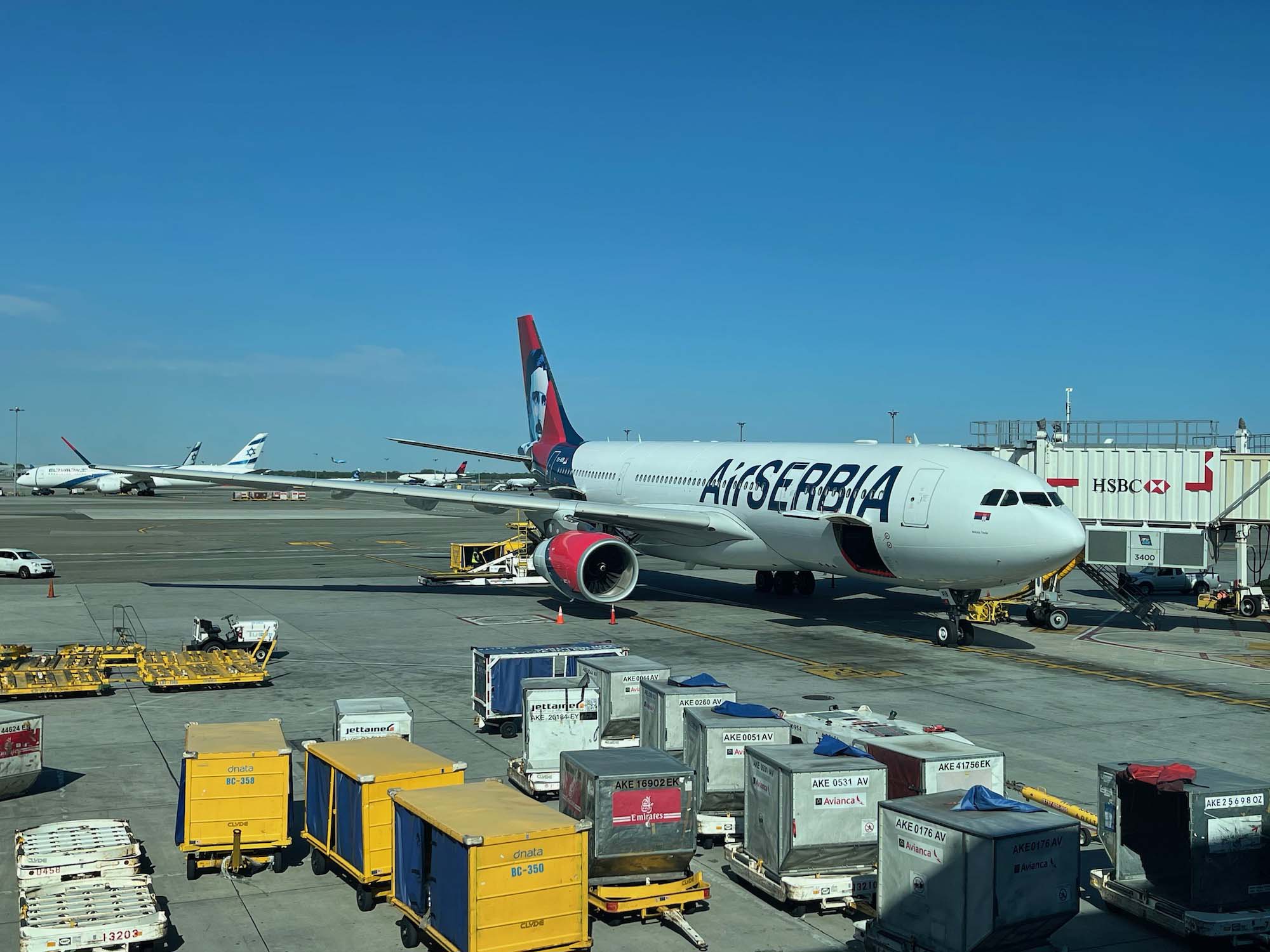 a large airplane on the runway