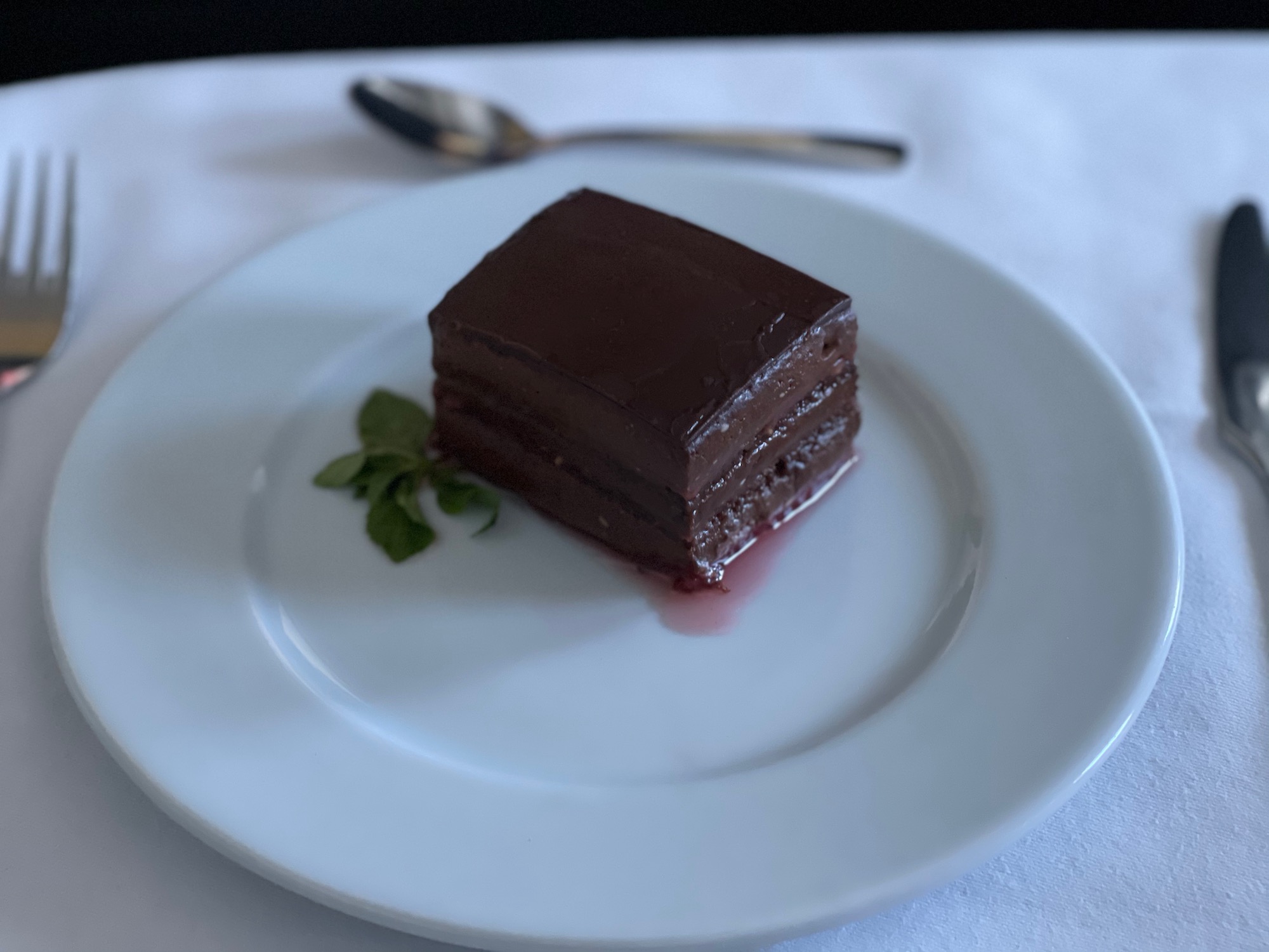 a plate of chocolate cake