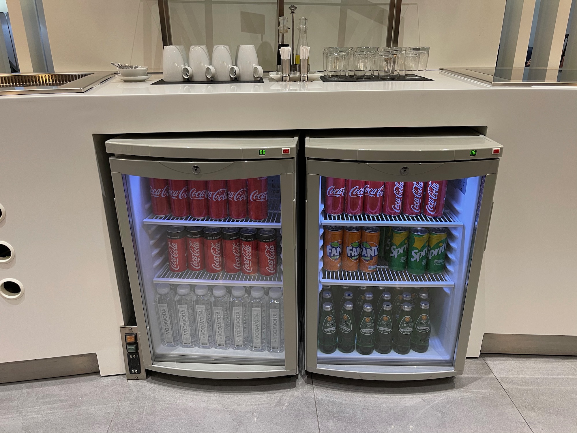 a fridge with drinks in it