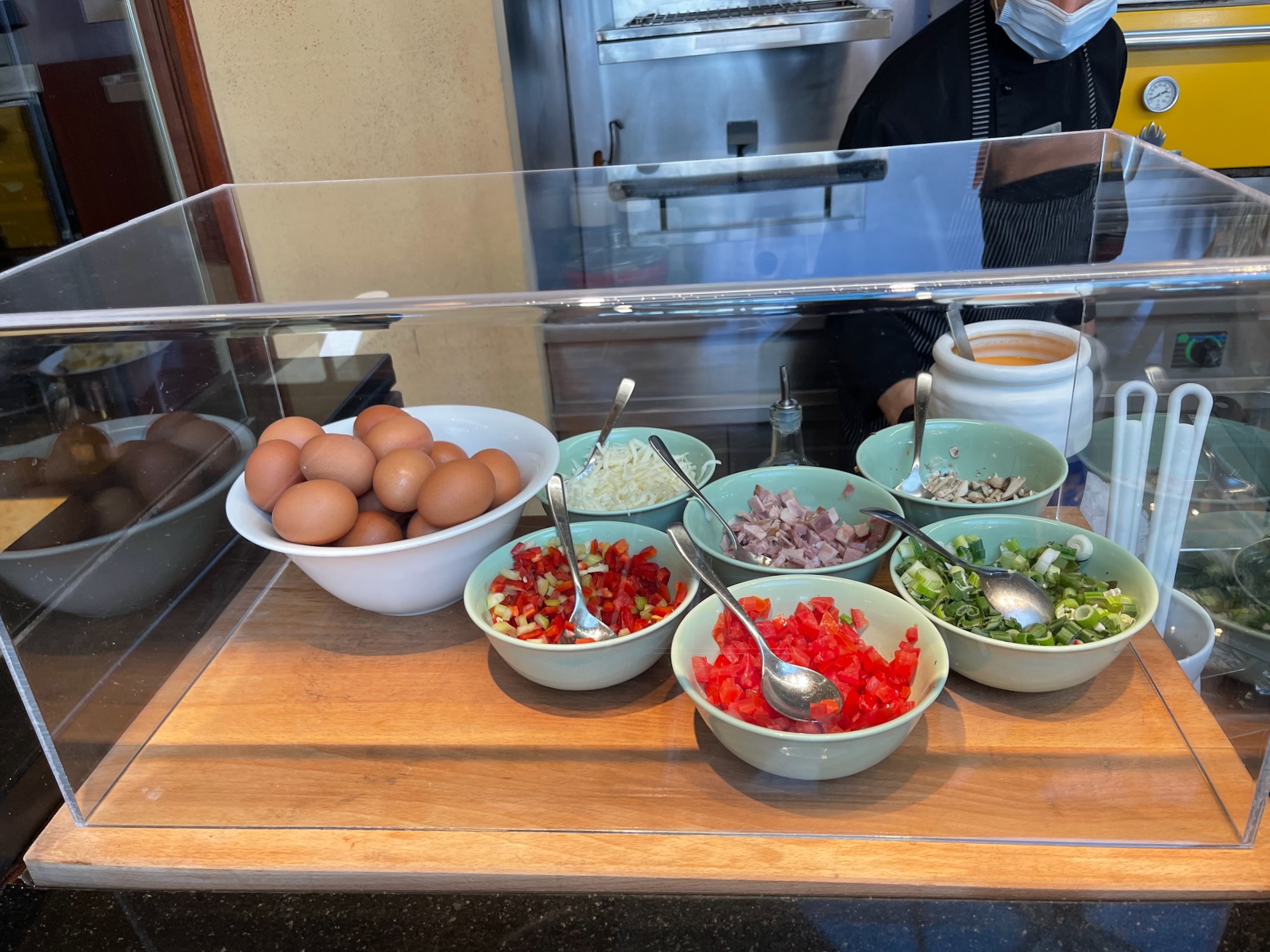 bowls of food in bowls on a counter