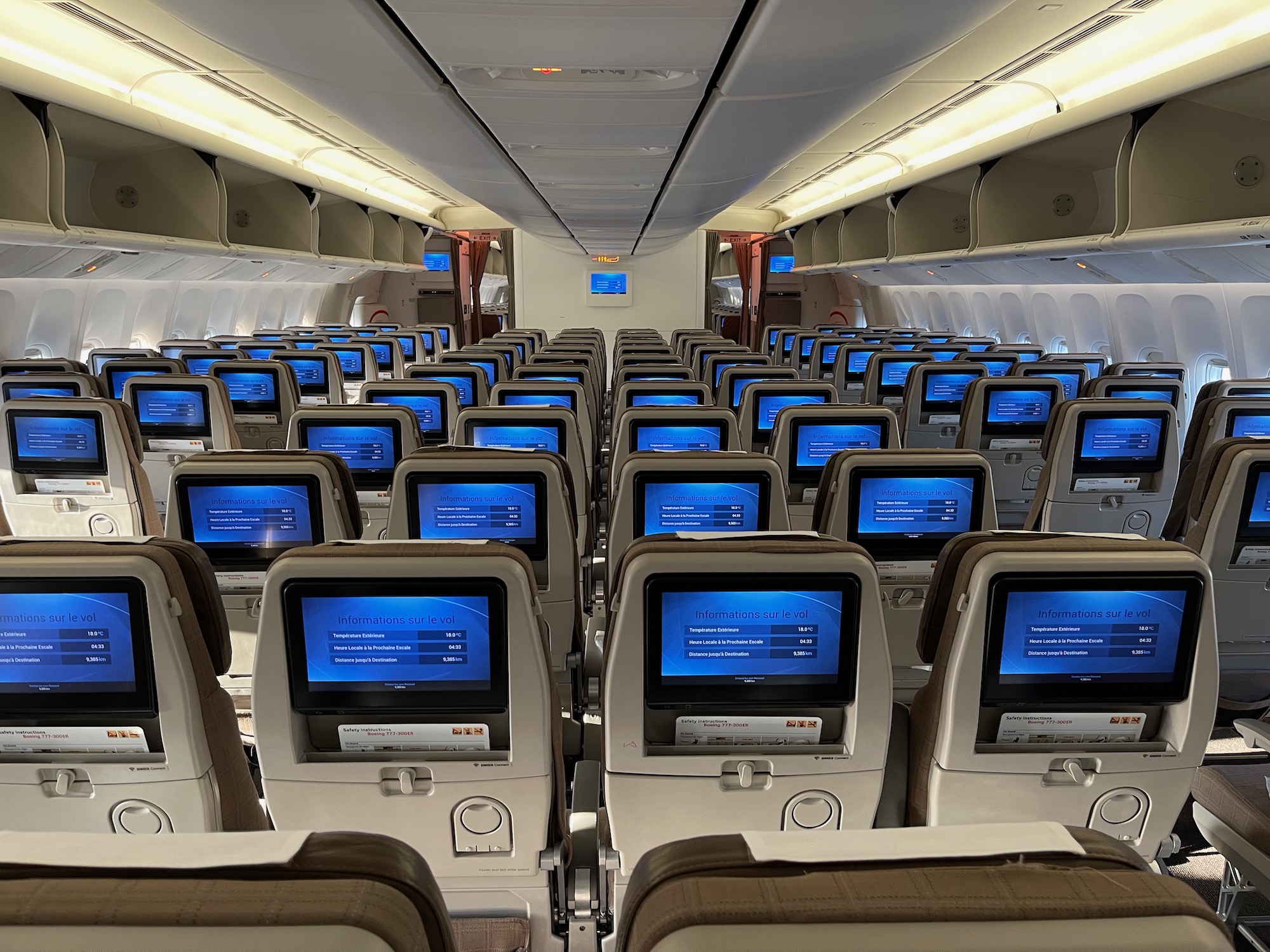 an airplane with rows of seats