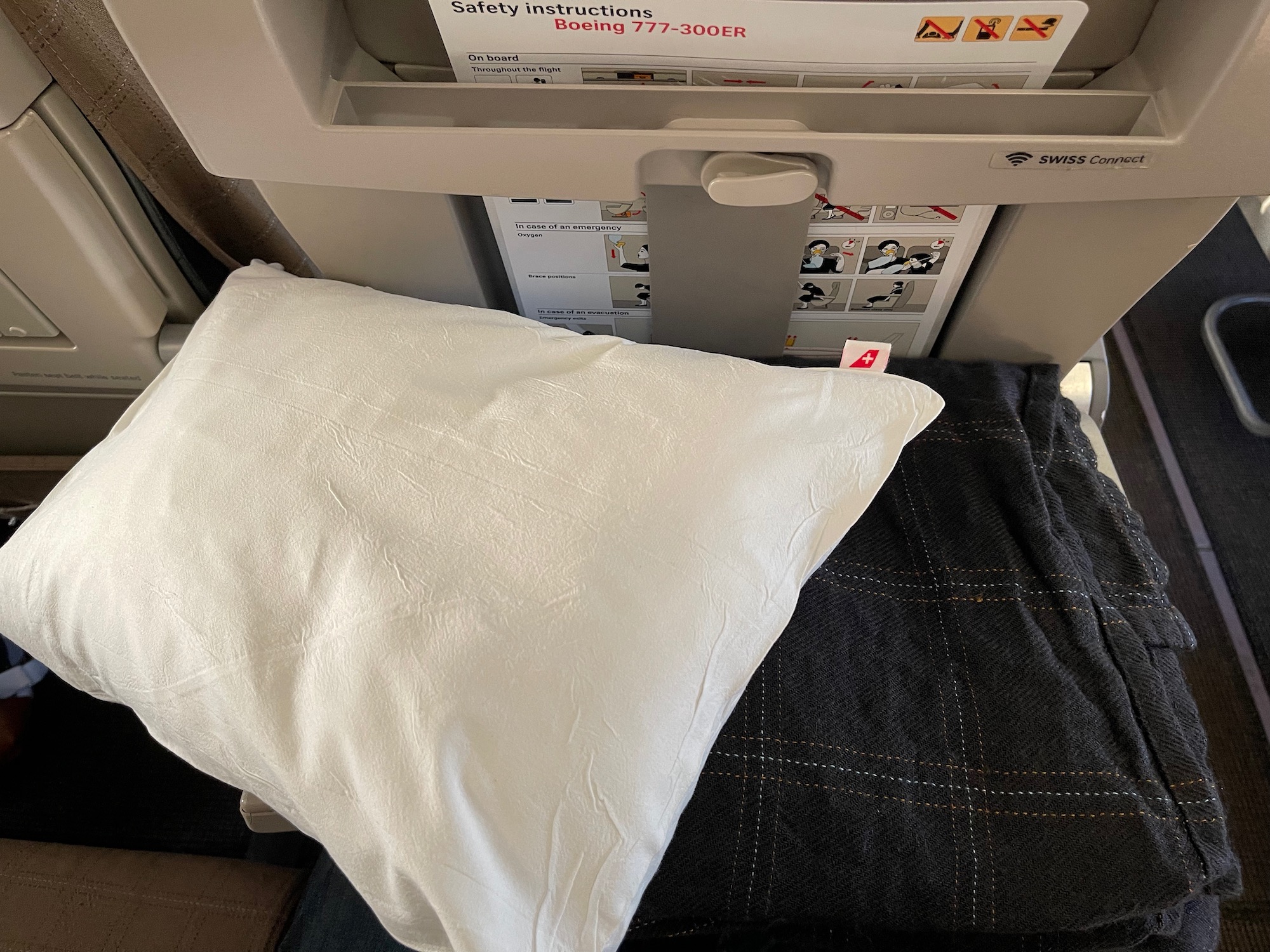 a pillow on a seat