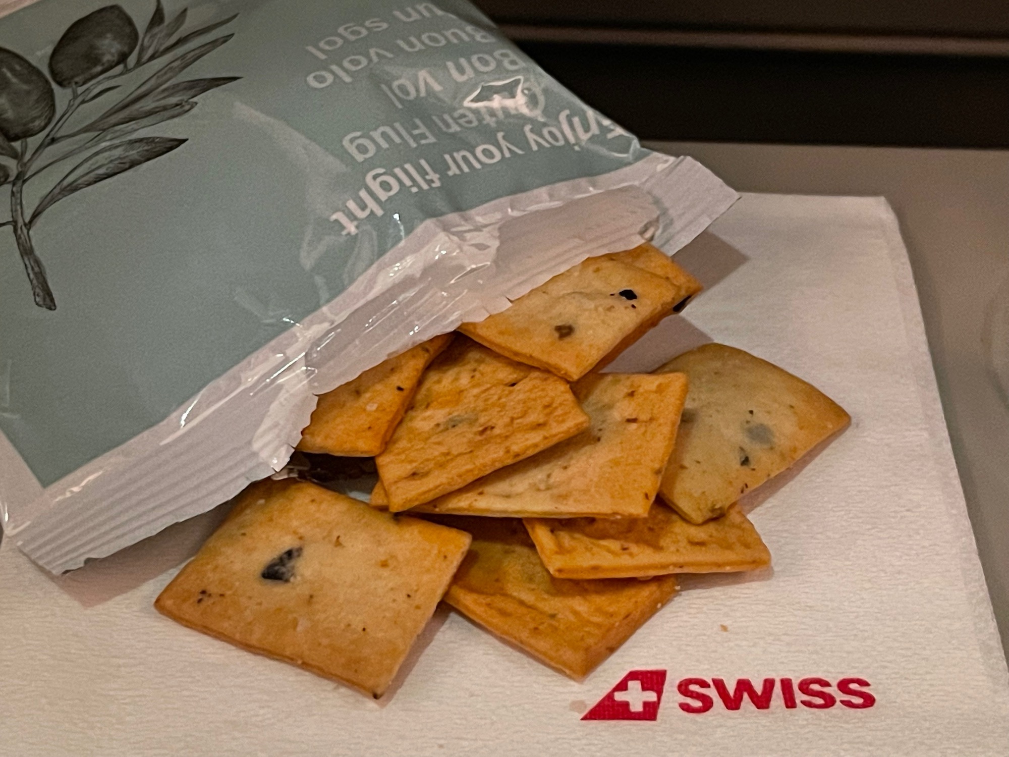 a bag of crackers on a table