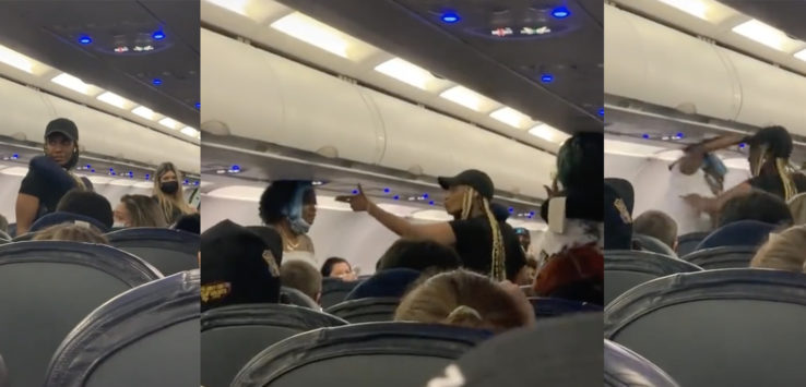 a group of people on an airplane