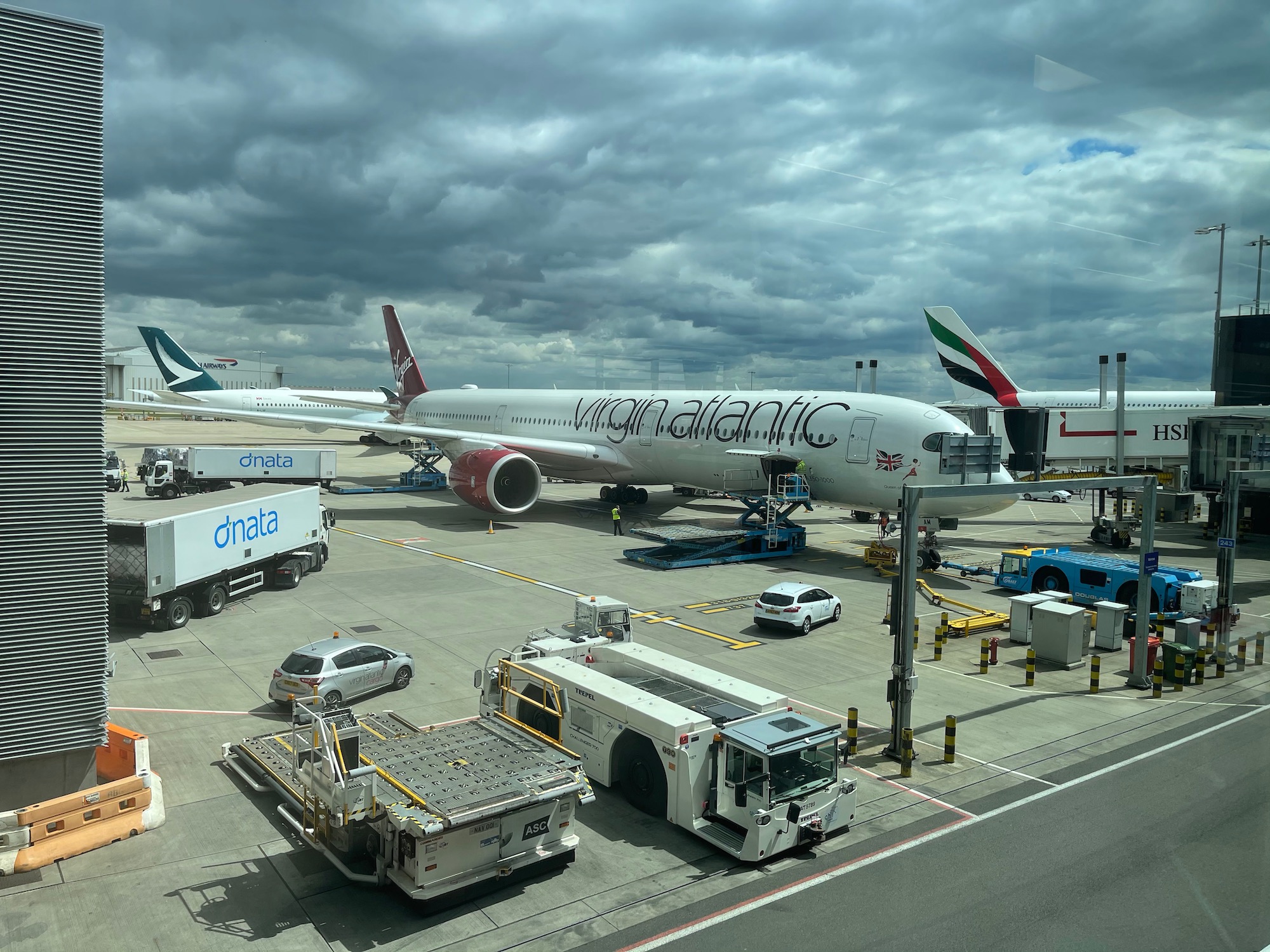 an airplane parked at an airport