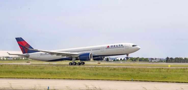 a plane on the runway