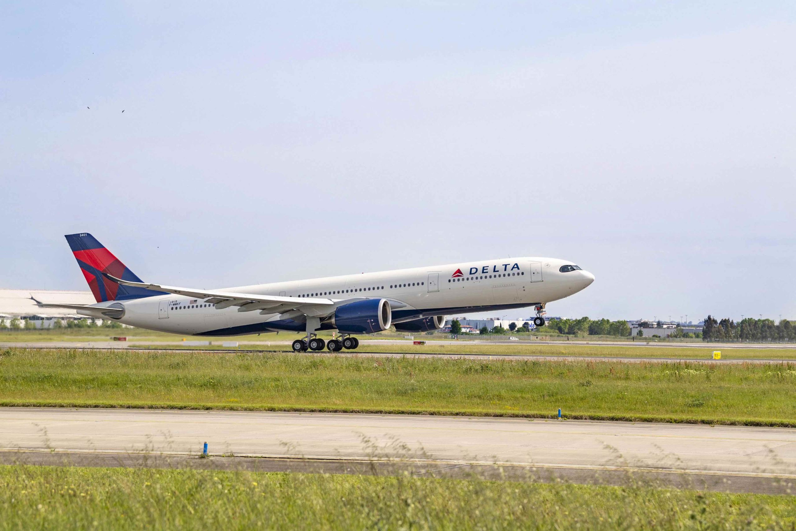 a plane on the runway