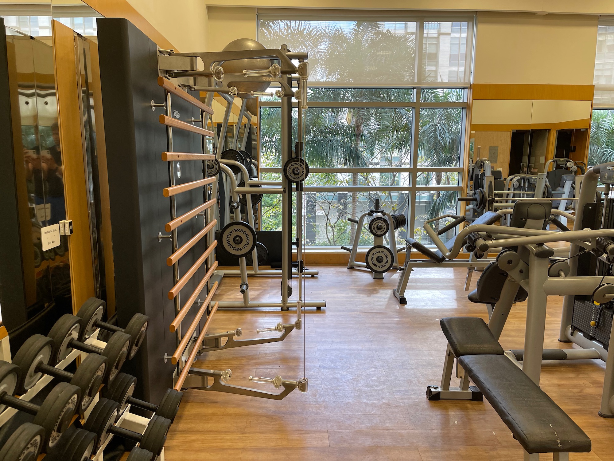 a gym with exercise equipment