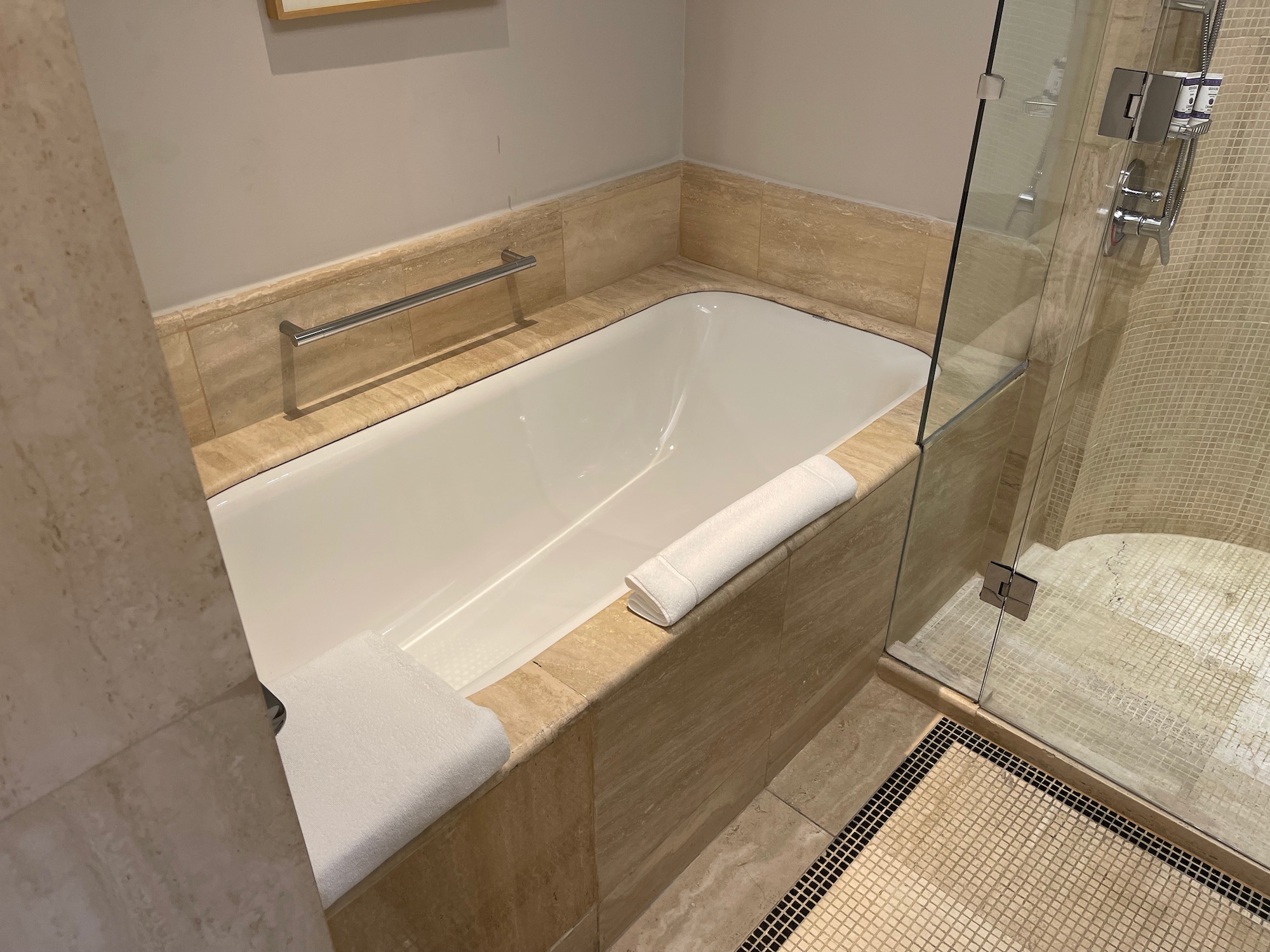 a bathtub in a bathroom