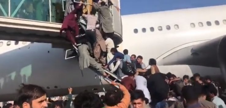 people climbing up a plane