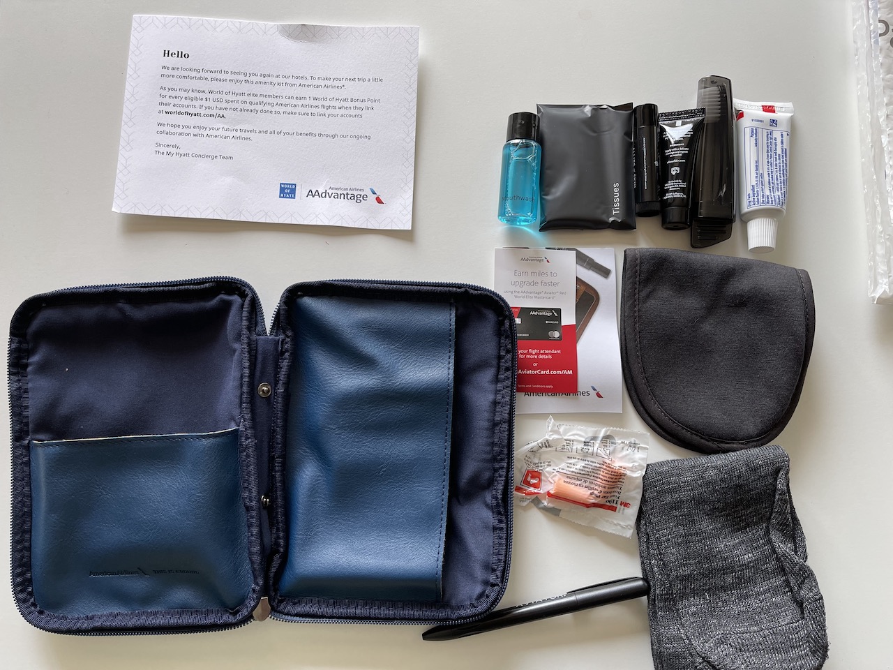 My Hyatt Concierge American Airlines Amenity Kit