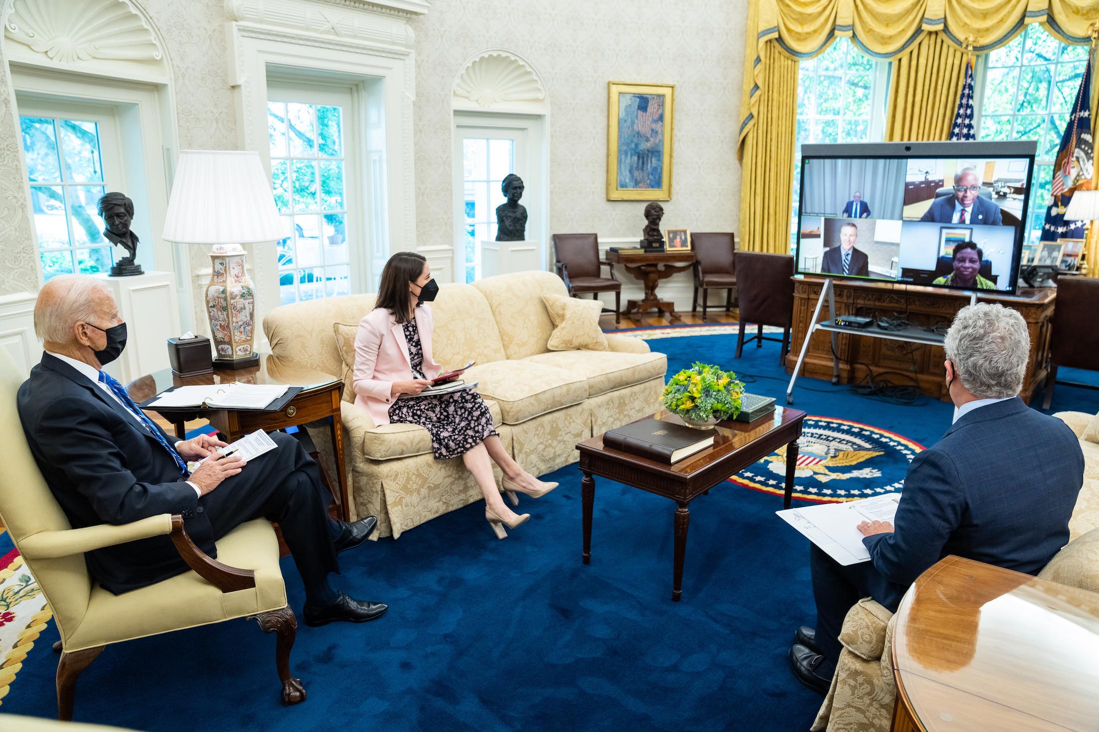 a group of people in a room