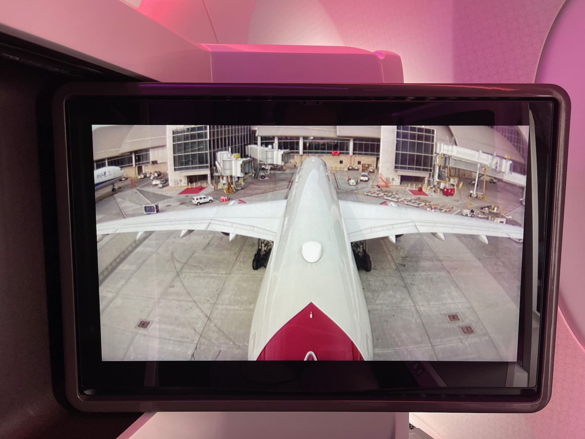 a screen with a plane on it