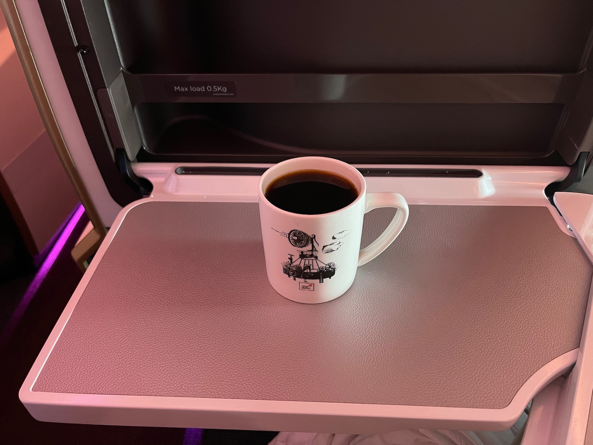 a cup of coffee on a tray