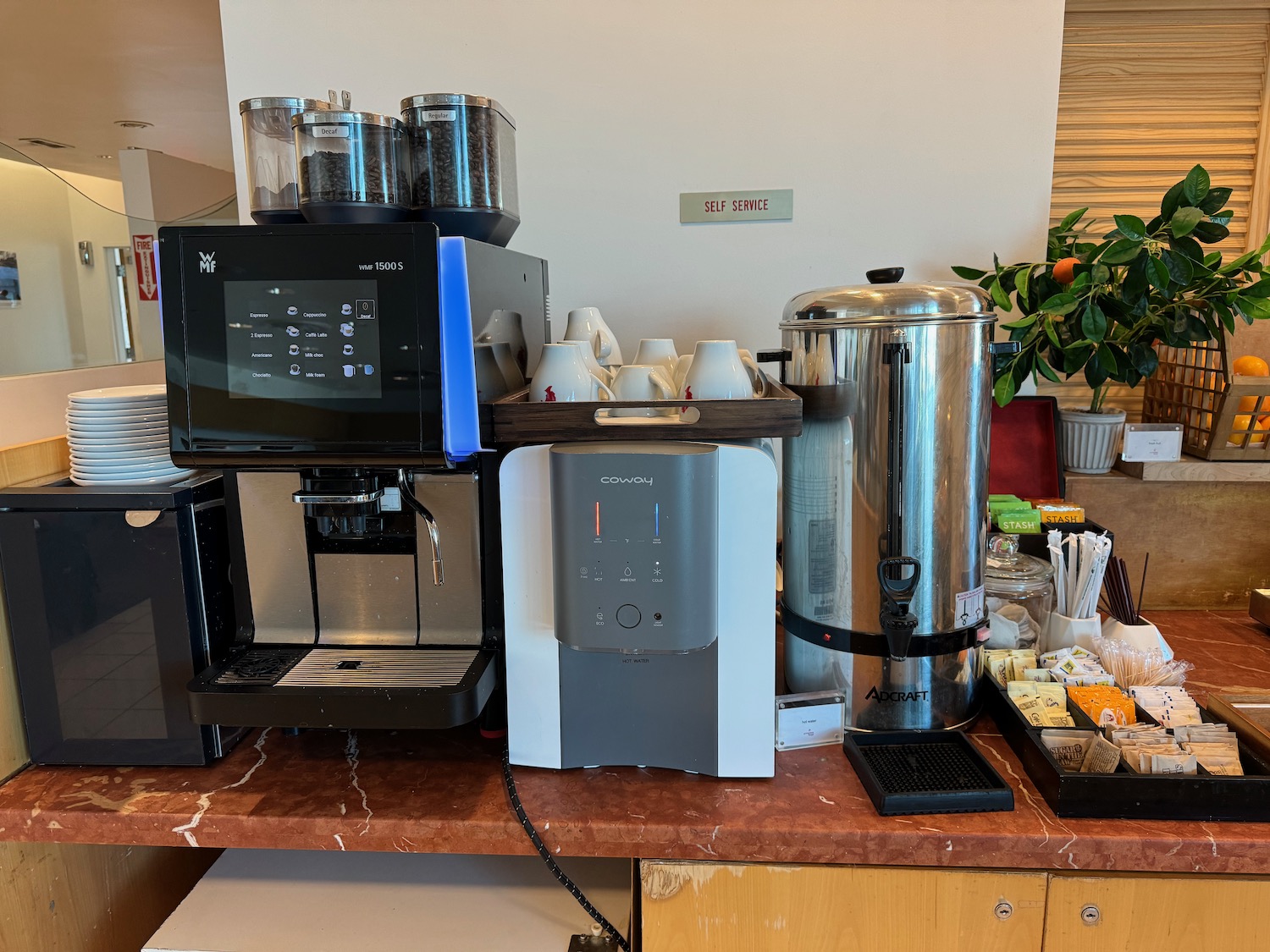 a coffee machine and other appliances on a counter