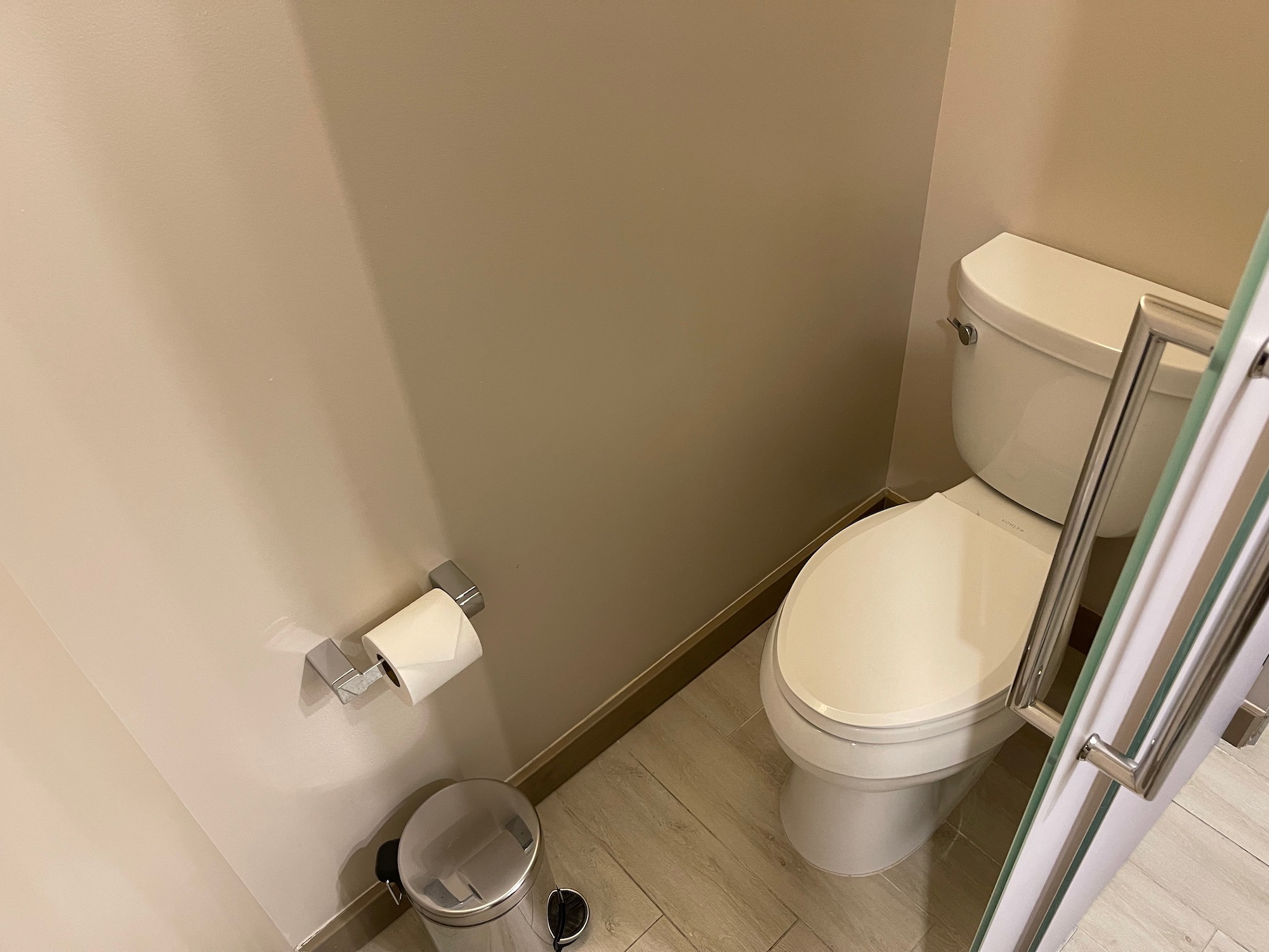 a toilet in a bathroom