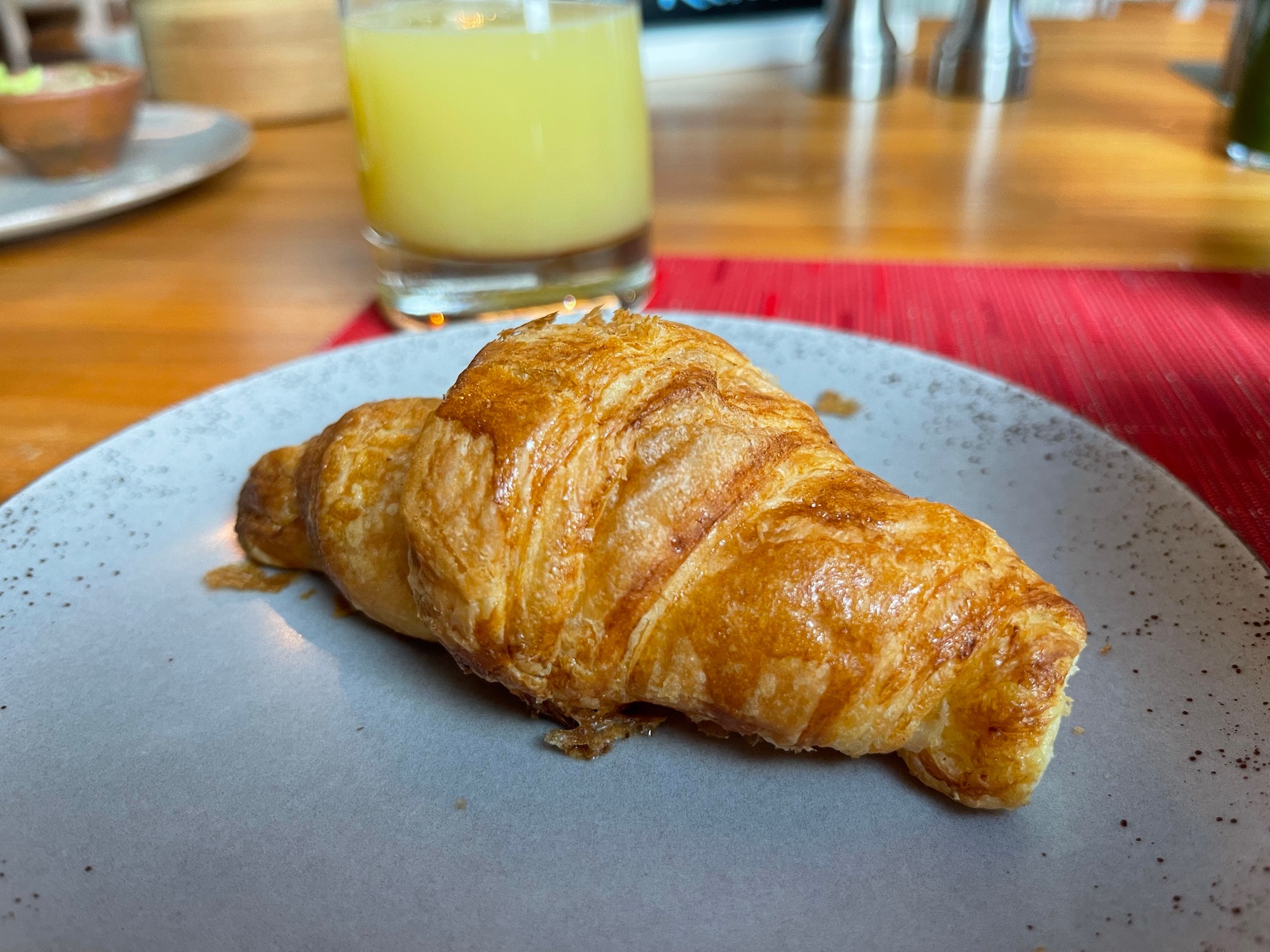 a croissant on a plate