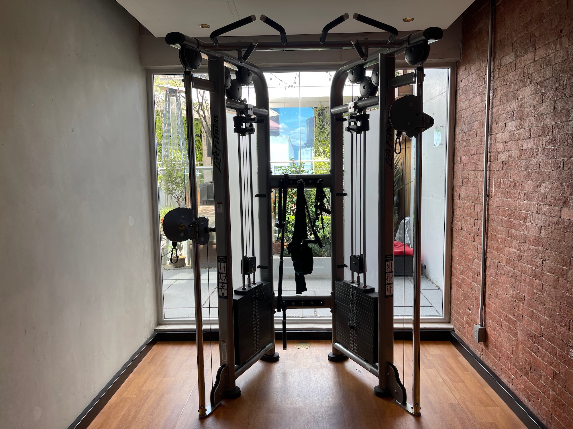 a gym equipment in a room
