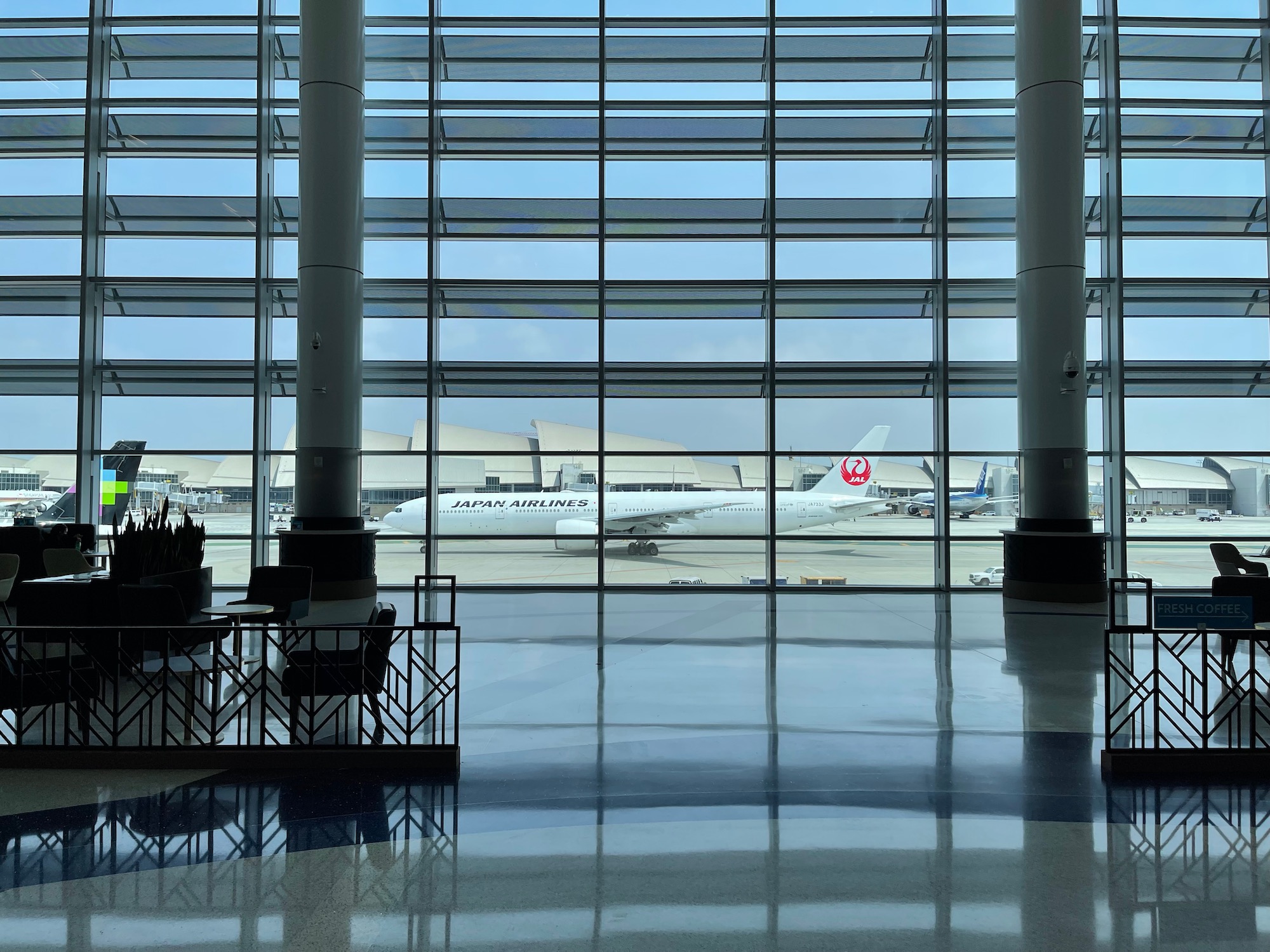 an airport with large windows