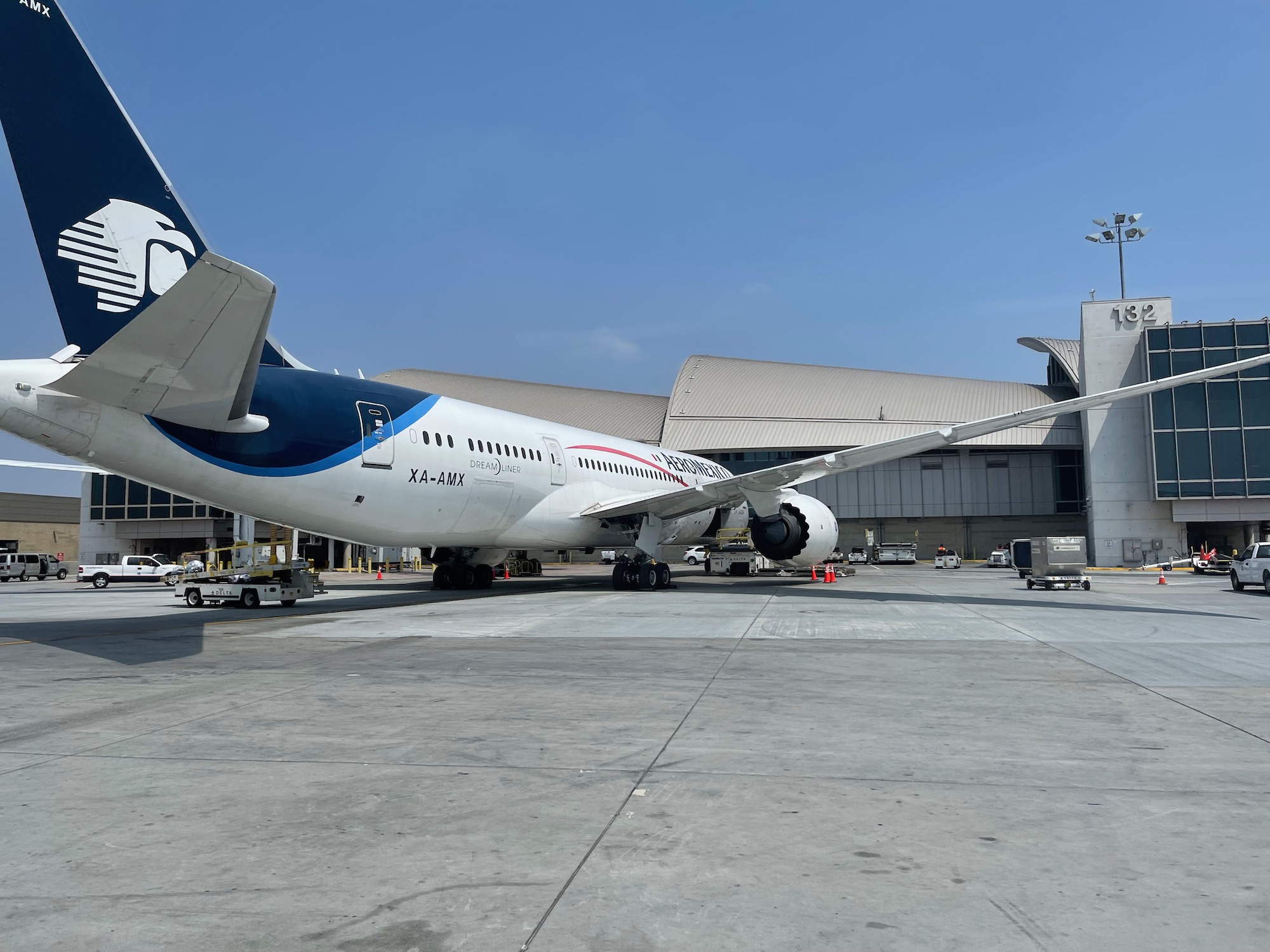 a large airplane parked at an airport