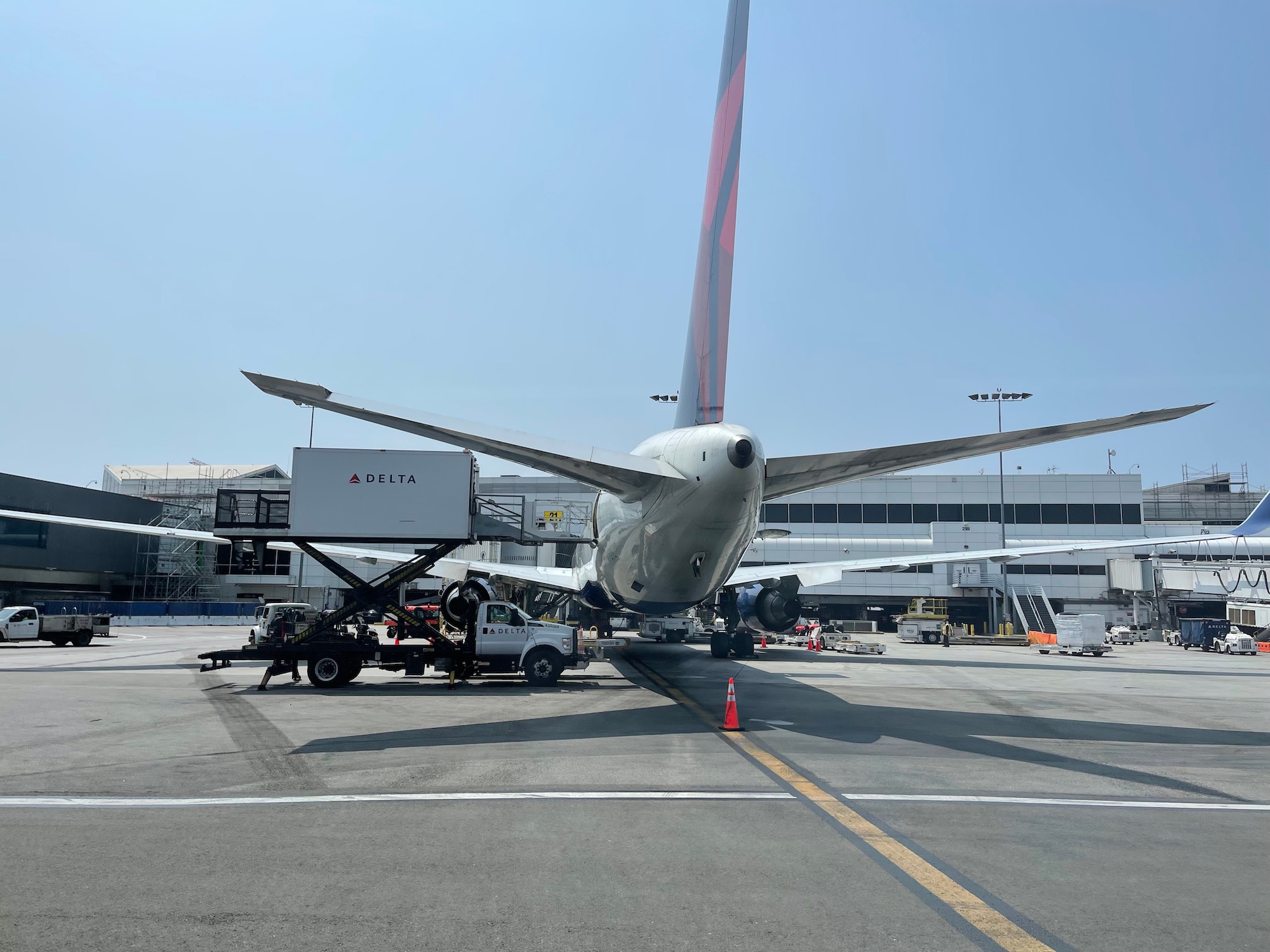 a plane parked at an airport