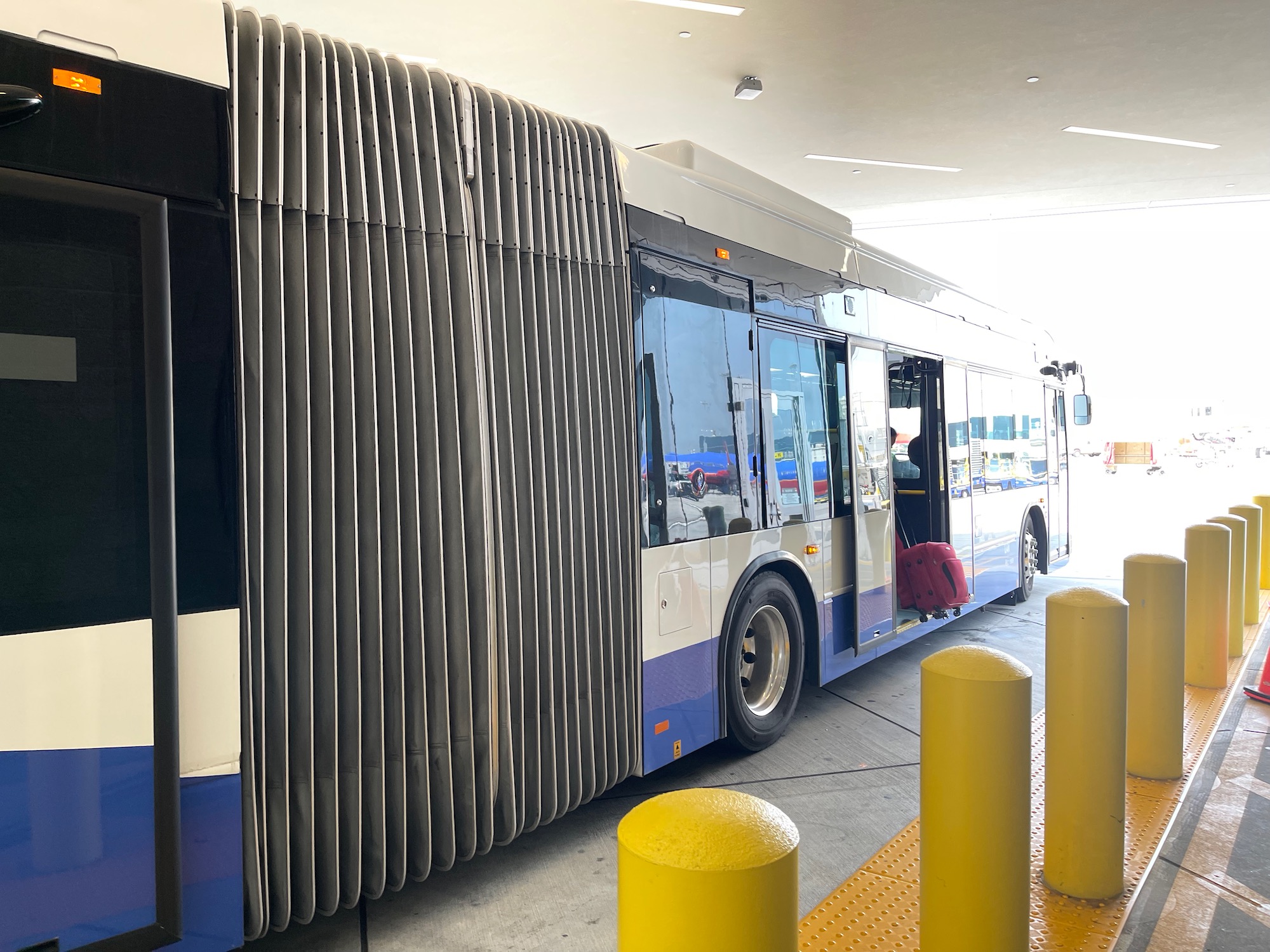 a bus parked in a parking lot