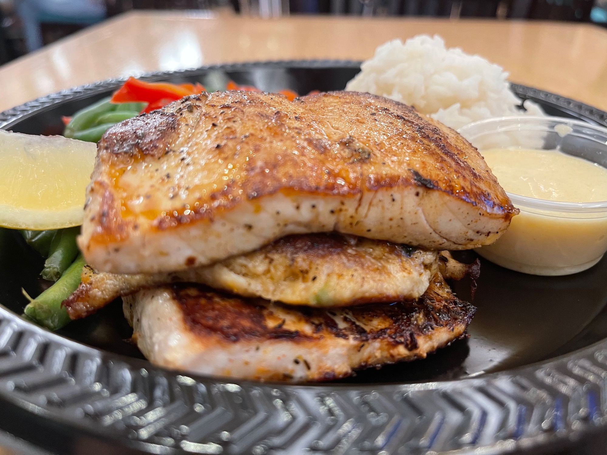 a plate of food on a table