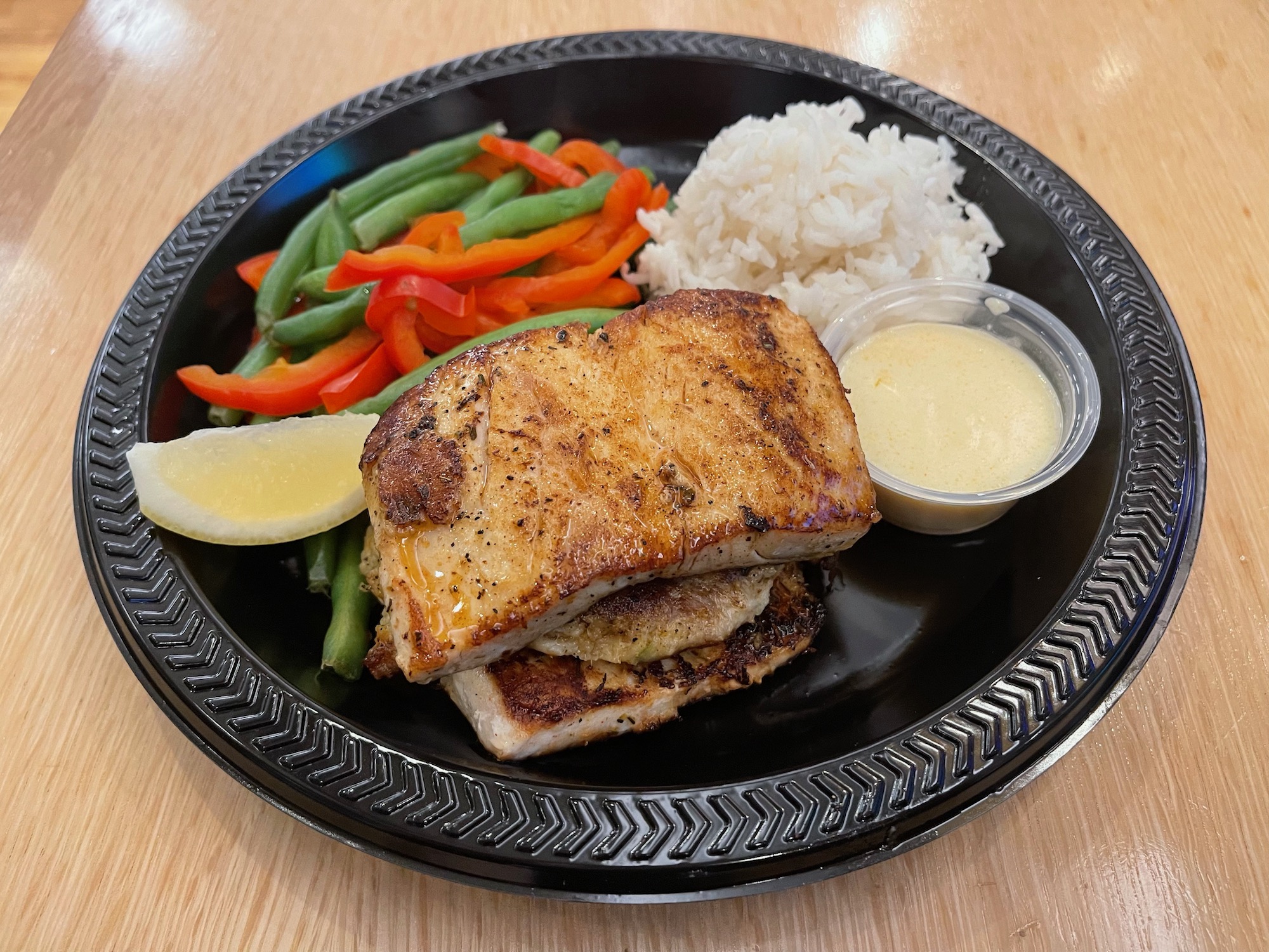 a plate of food on a table