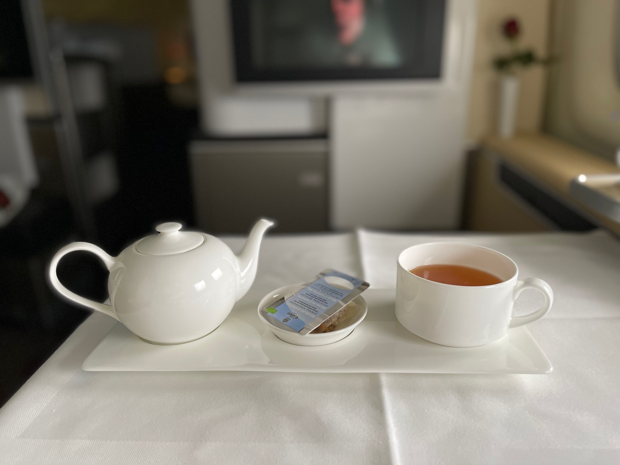 a tea set on a tray