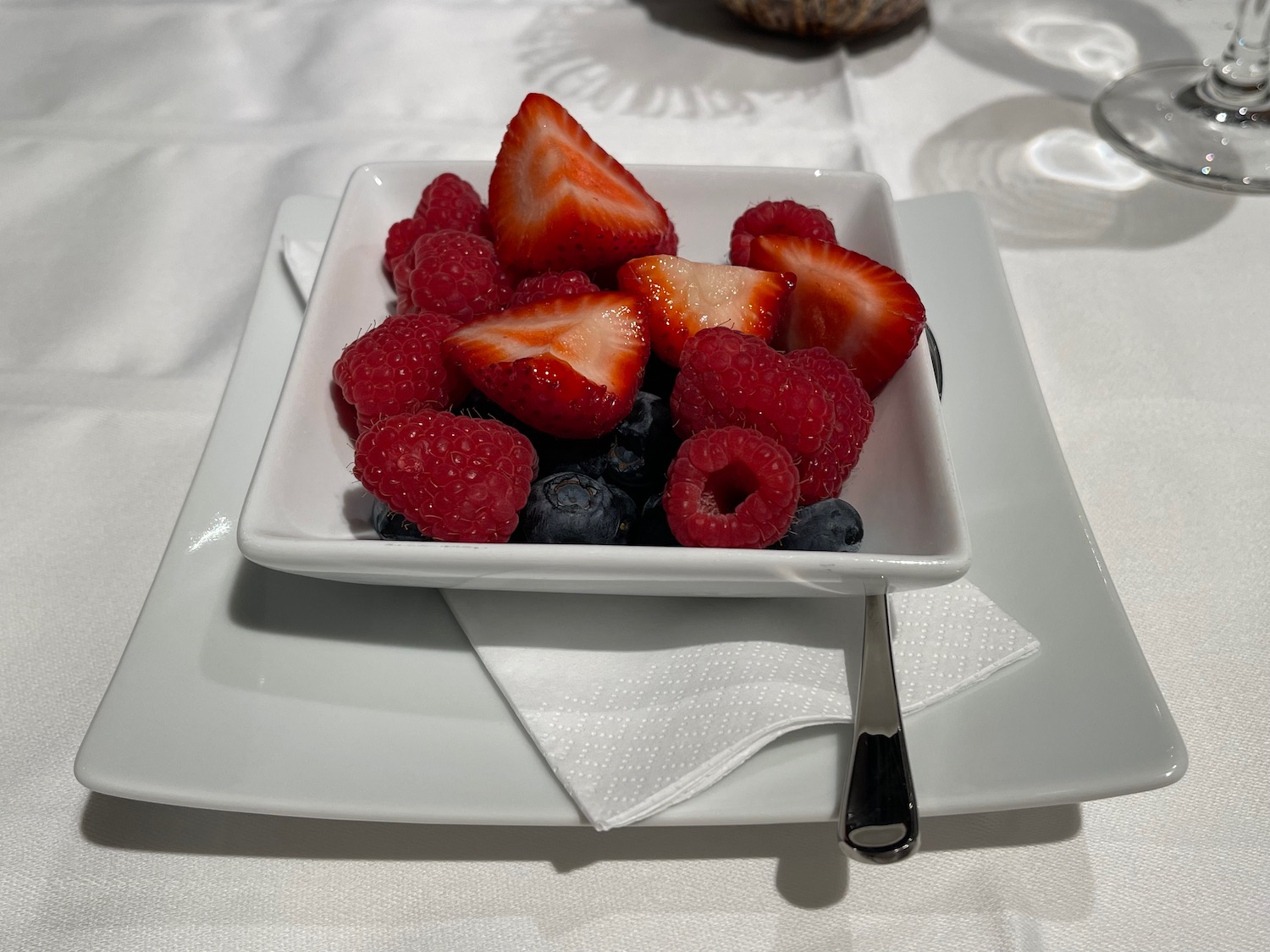 a bowl of fruit on a plate