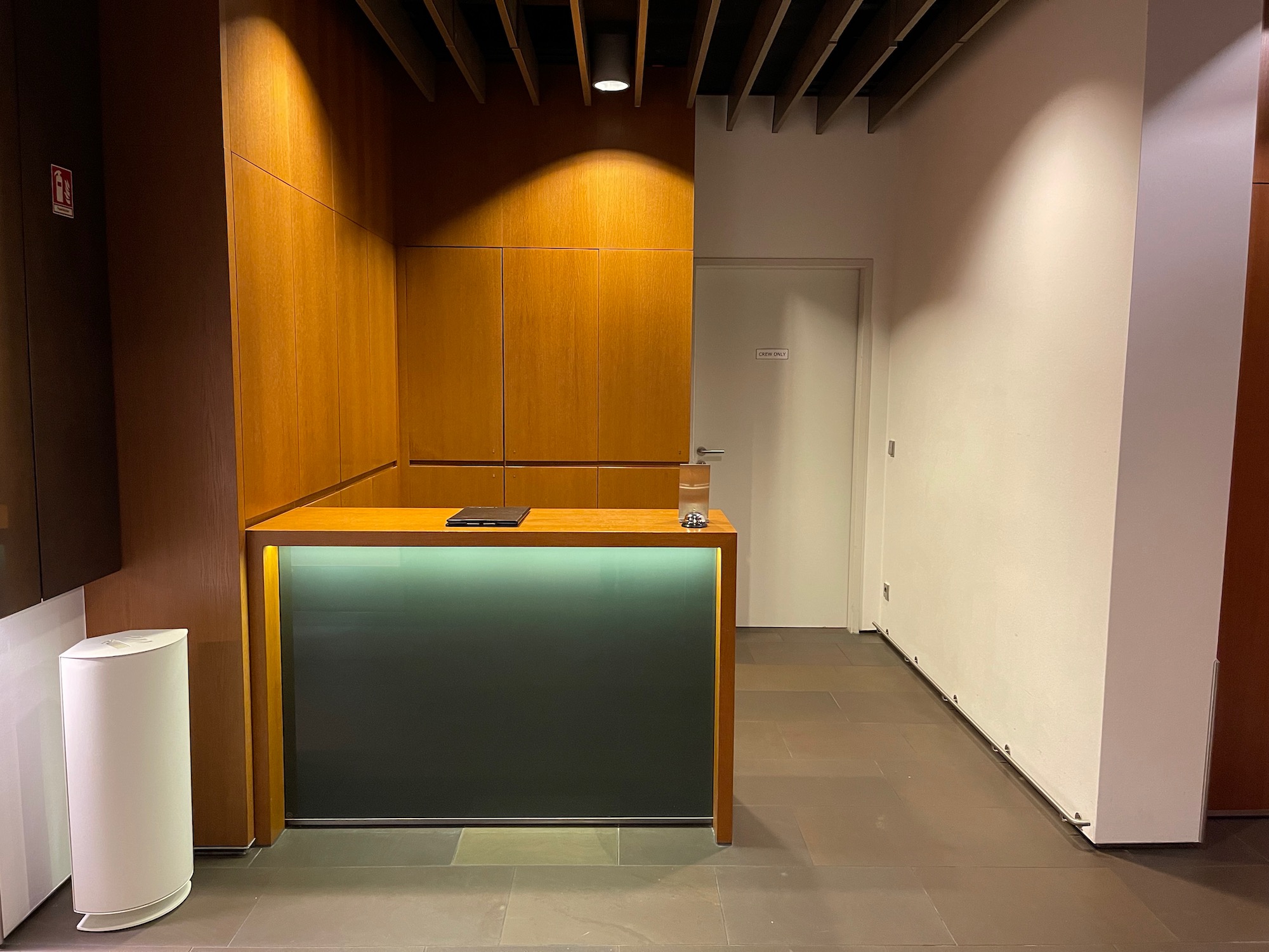 a reception desk in a room