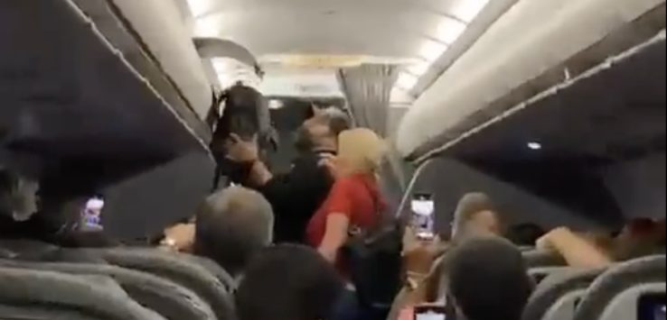 a group of people on an airplane