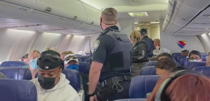 a police officer in a plane