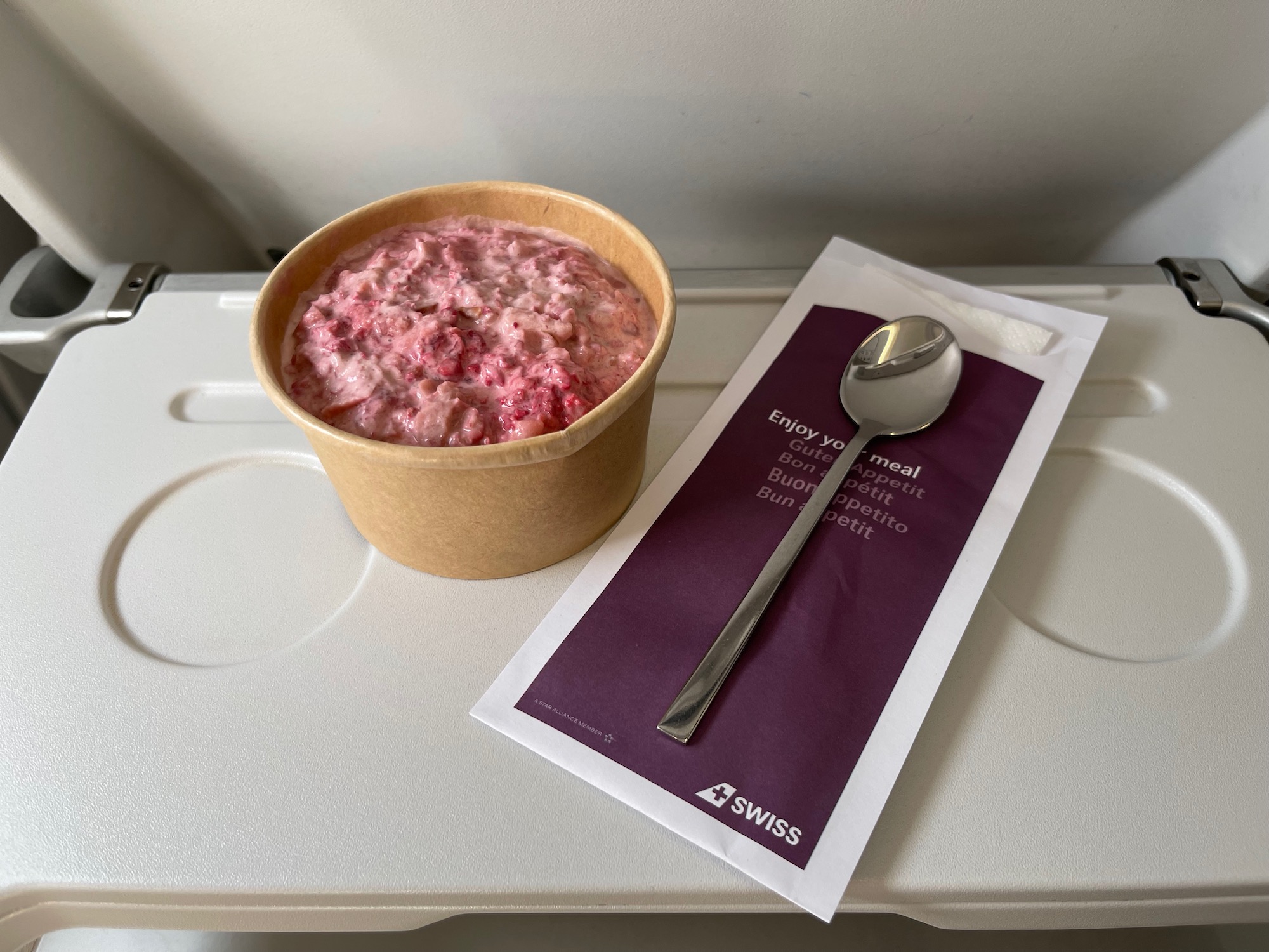 a bowl of food on a tray