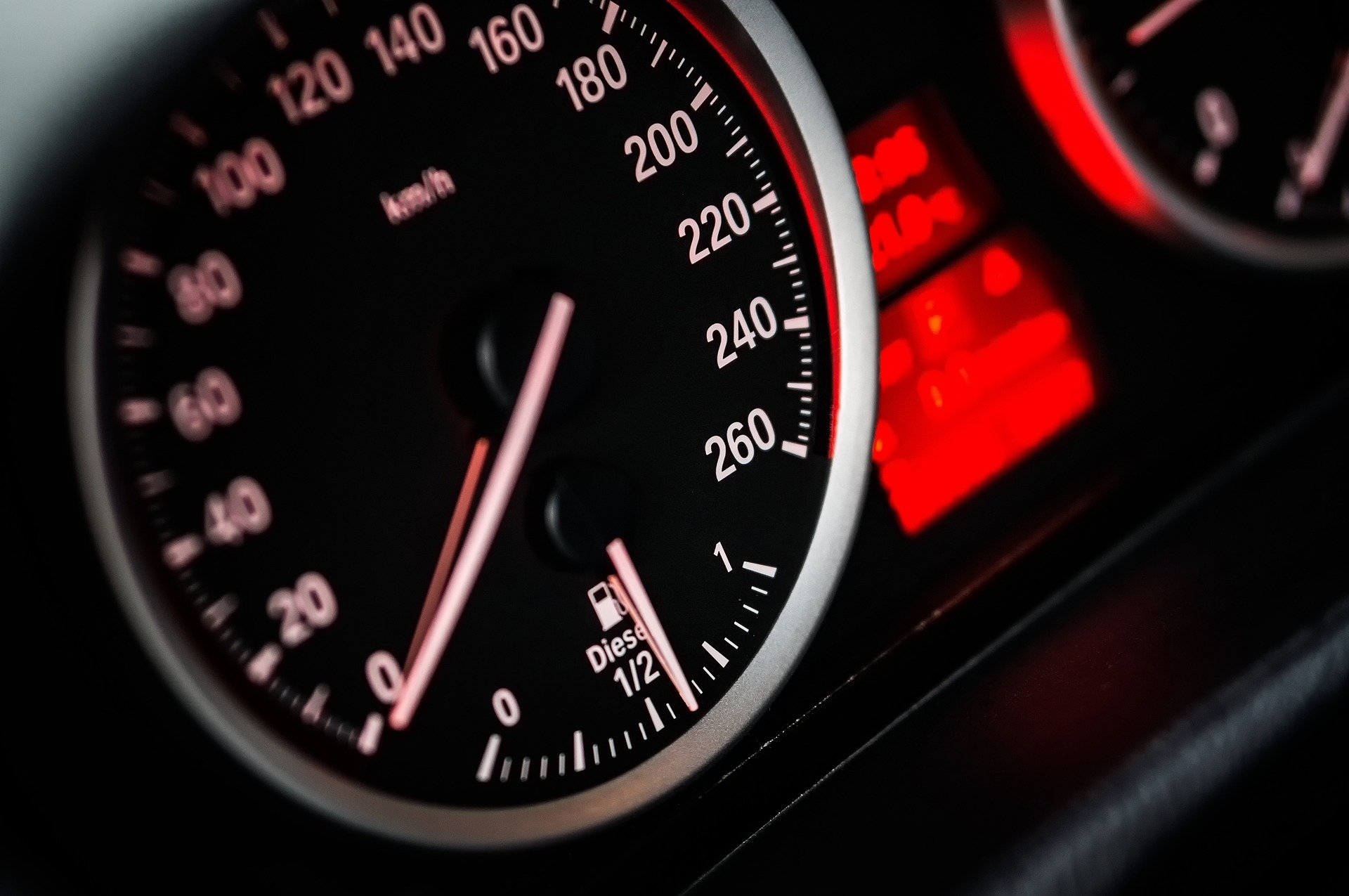 a close up of a speedometer