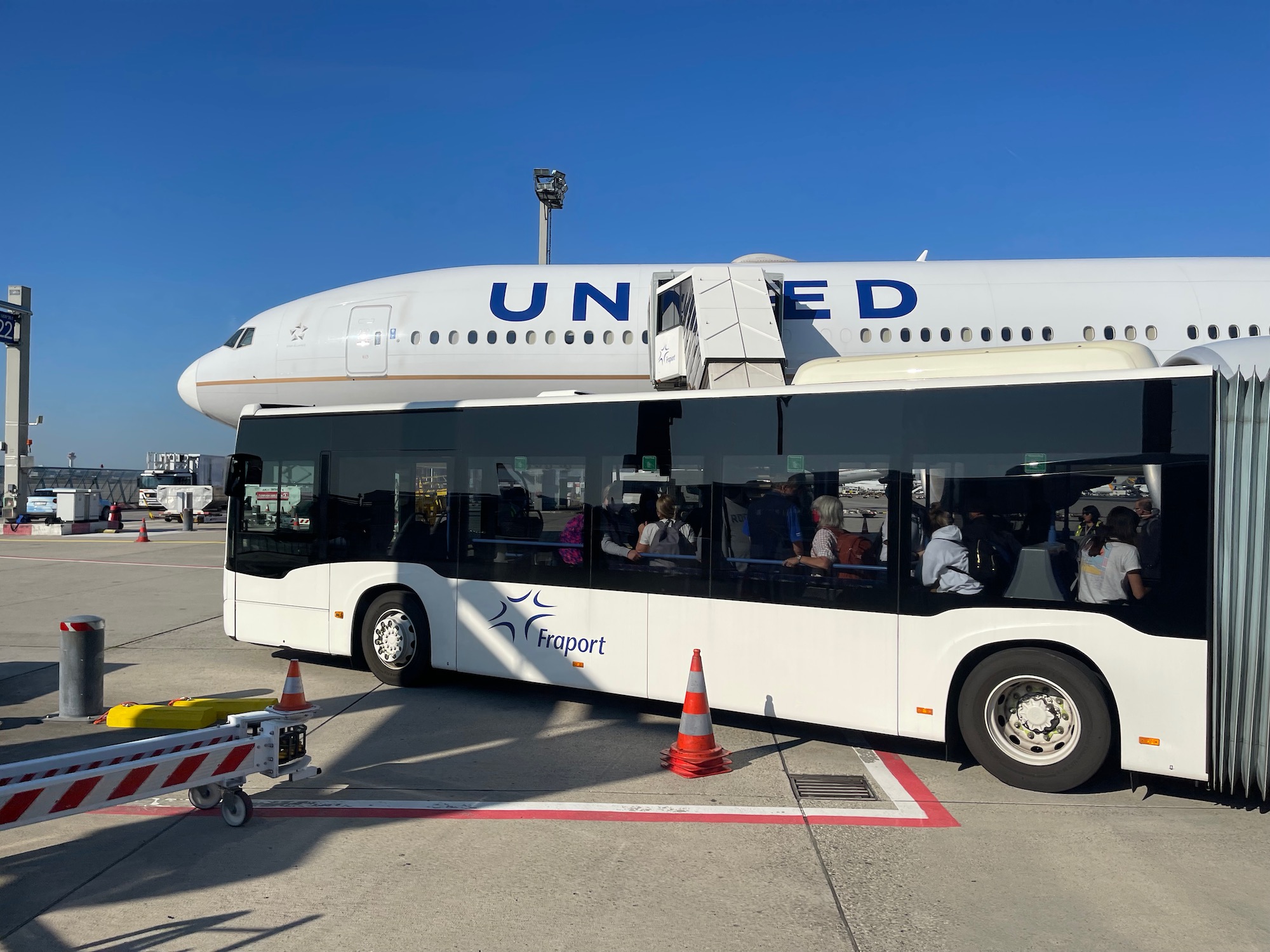 a bus parked on the tarmac