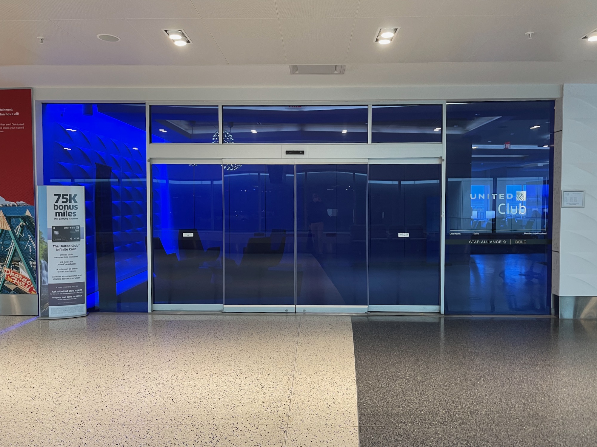 a glass doors in a building