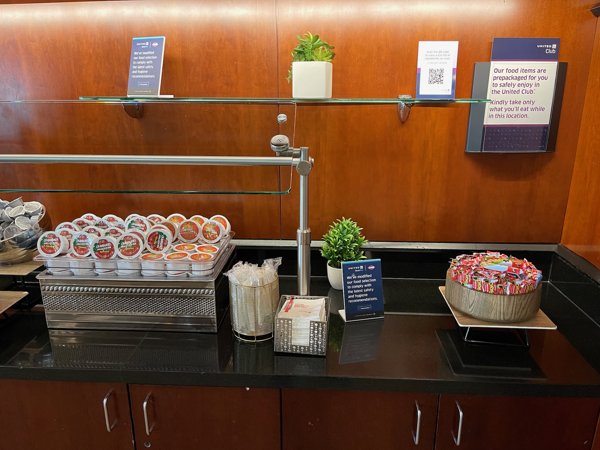 a counter with food on it