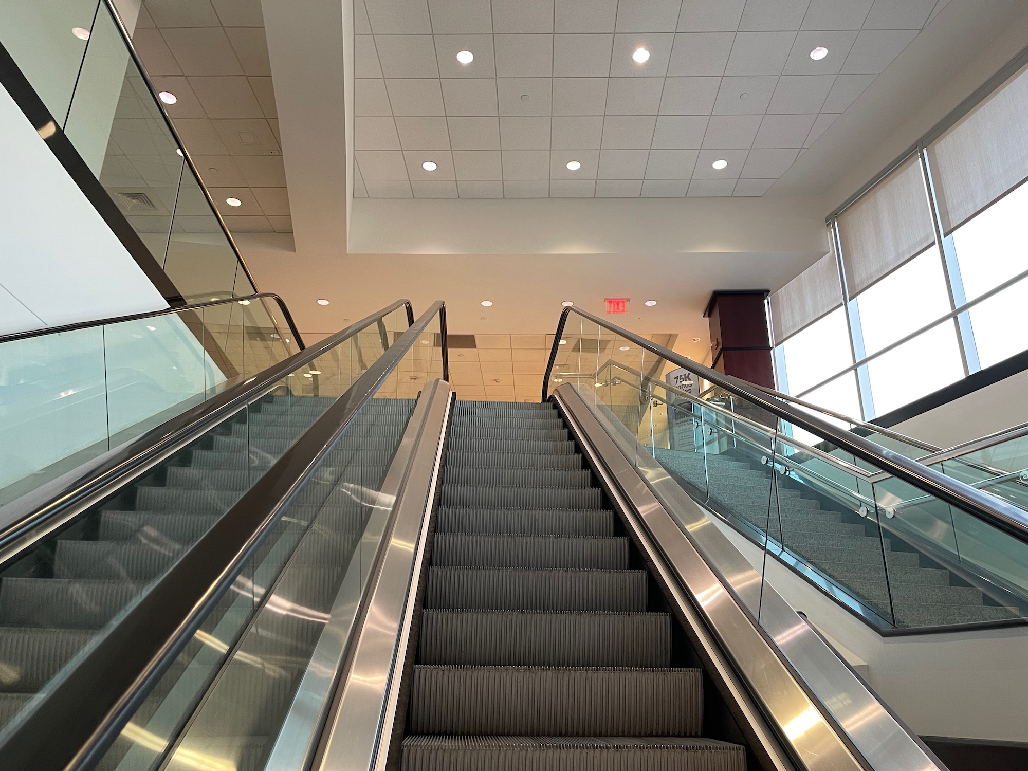 an escalators in a building